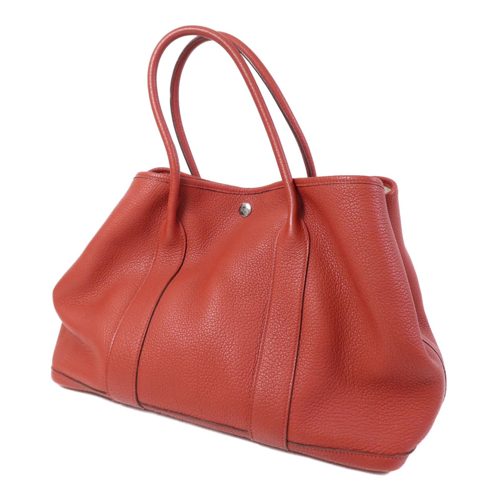 Negonda Leather Garden Party Pm Ginpaku Handmade Bag Potiron Tote Bag Potiron Orange Orange Negonda Leath — view 3