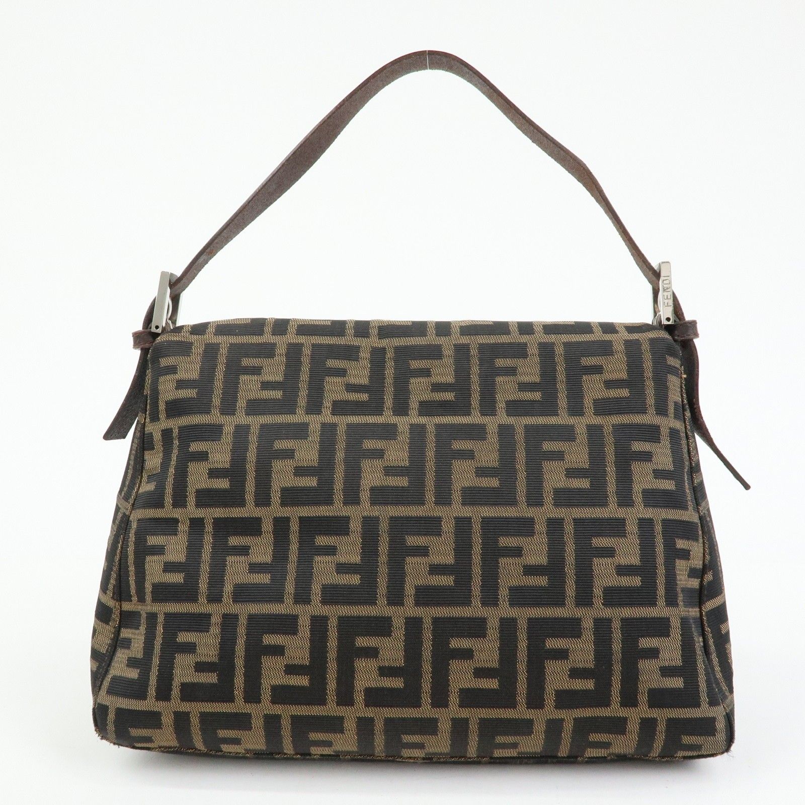 Zucca Mamma Baguette Canvas Leather Shoulder Bag Brown 26325 — view 2