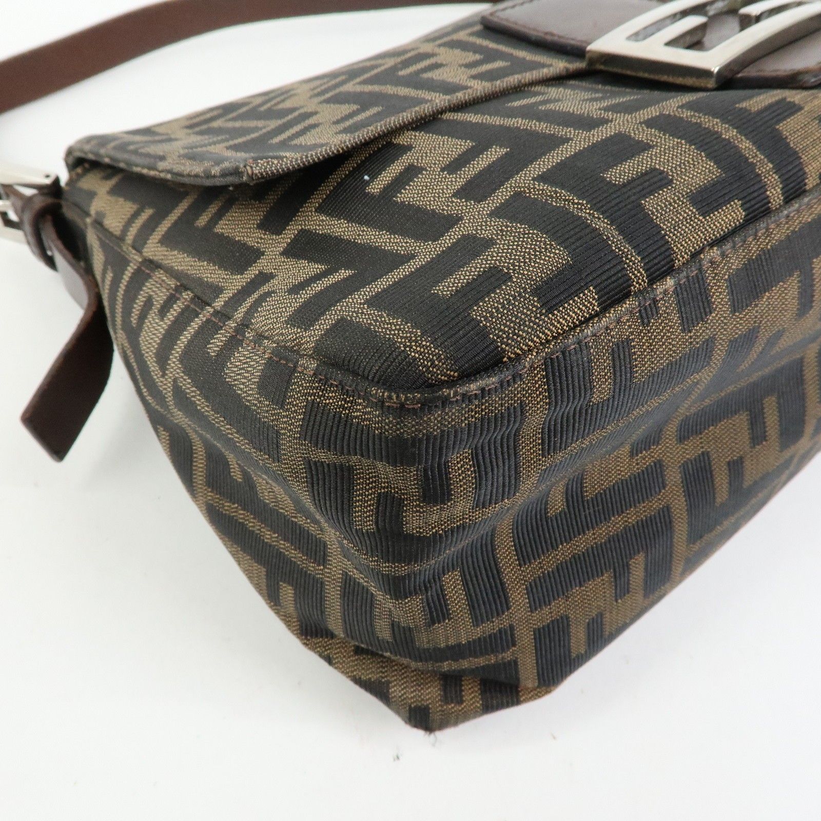 Zucca Mamma Baguette Canvas Leather Shoulder Bag Brown 26325 — view 11
