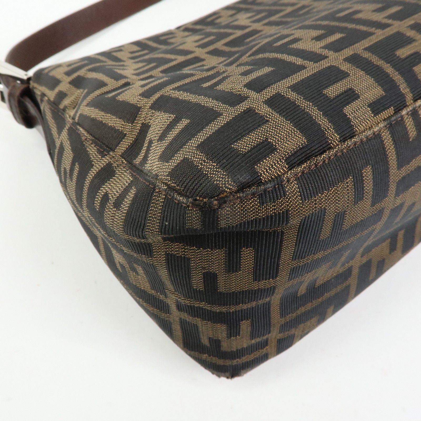 Zucca Mamma Baguette Canvas Leather Shoulder Bag Brown 26325 — view 13