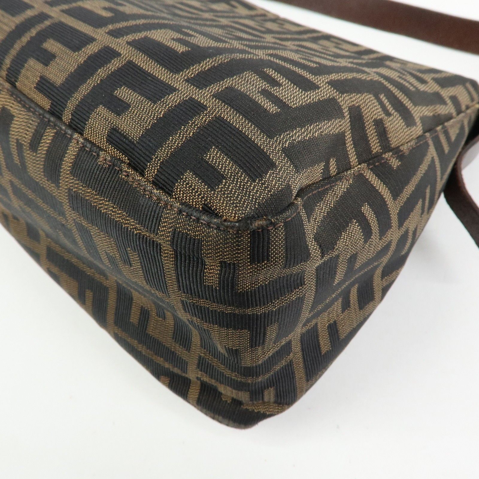 Zucca Mamma Baguette Canvas Leather Shoulder Bag Brown 26325 — view 14