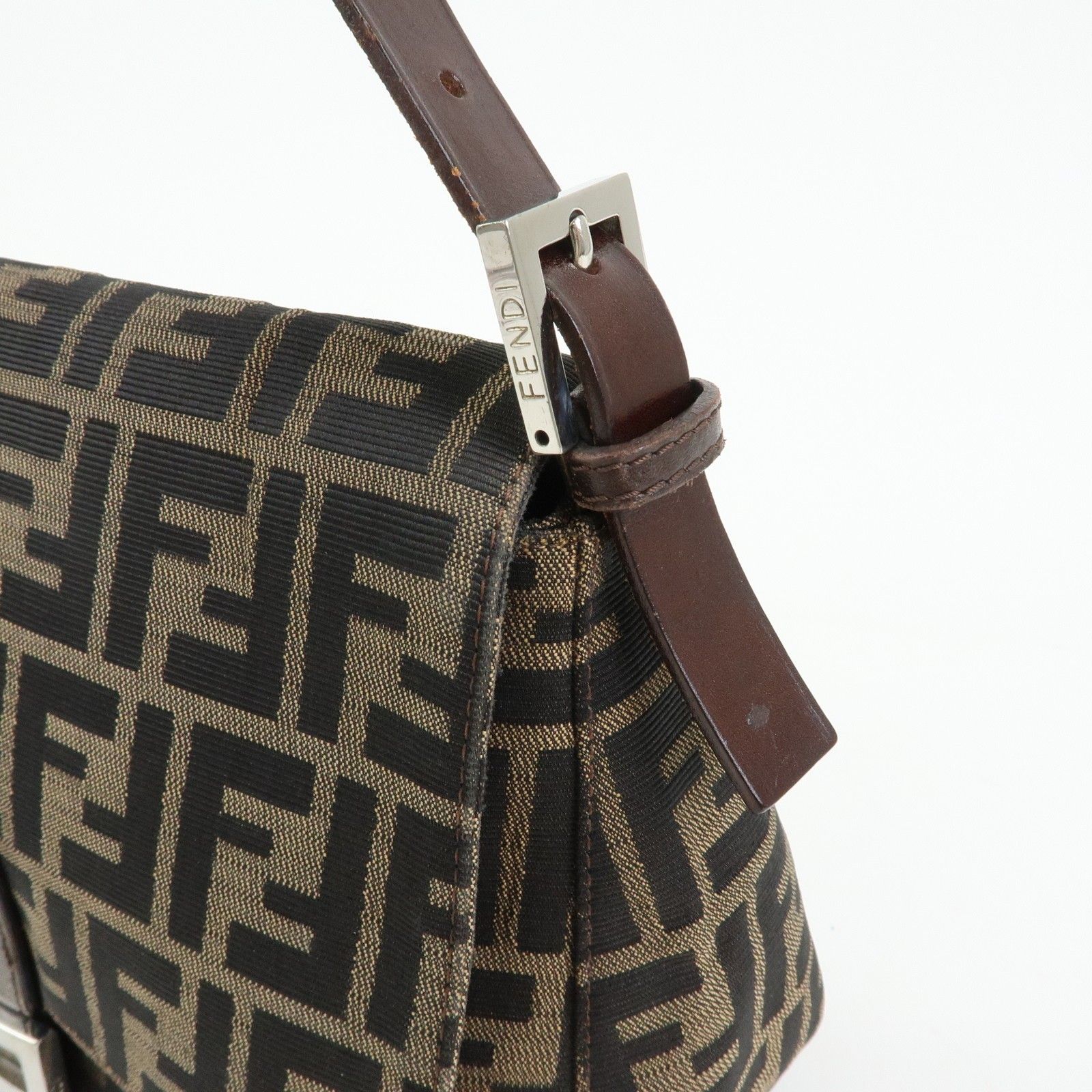 Zucca Mamma Baguette Canvas Leather Shoulder Bag Brown 26325 — view 15