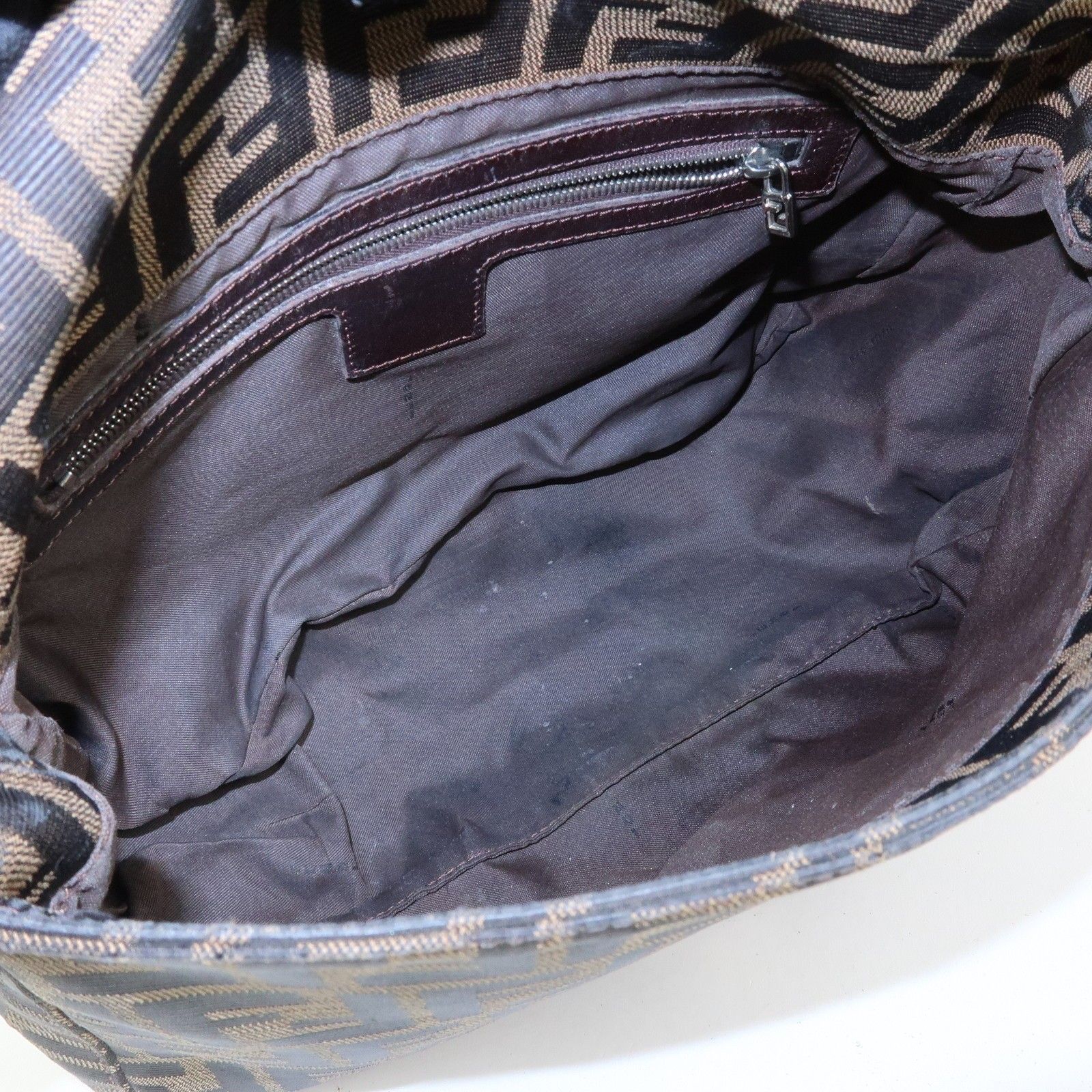 Zucca Mamma Baguette Canvas Leather Shoulder Bag Brown 26325 — view 19