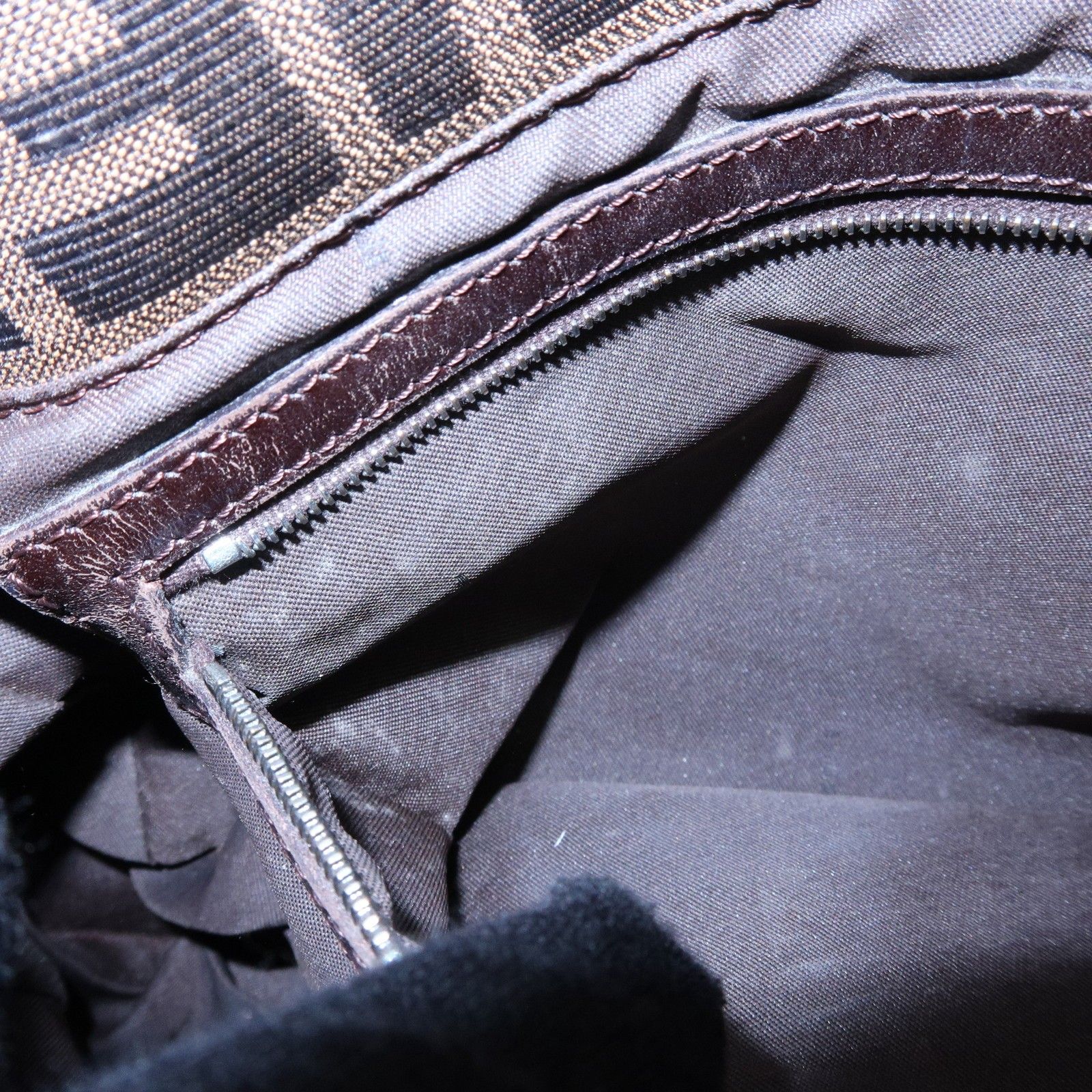 Zucca Mamma Baguette Canvas Leather Shoulder Bag Brown 26325 — view 21