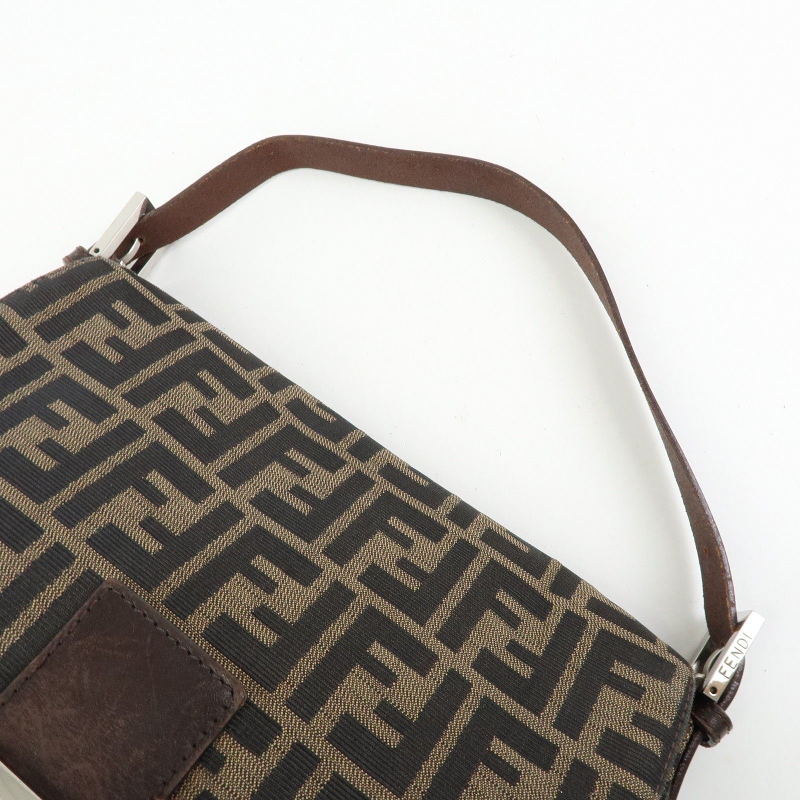 Zucca Mamma Baguette Canvas Leather Shoulder Bag Brown 26325 — view 6