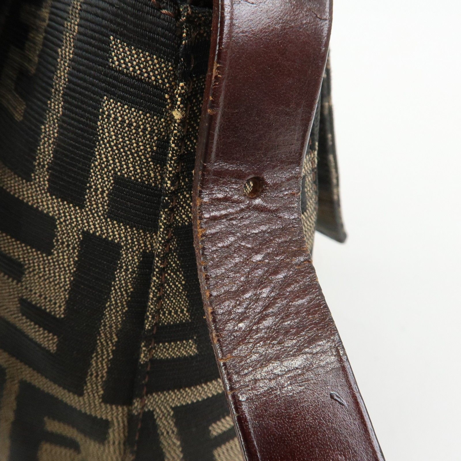 Zucca Mamma Baguette Canvas Leather Shoulder Bag Brown 26325 — view 10