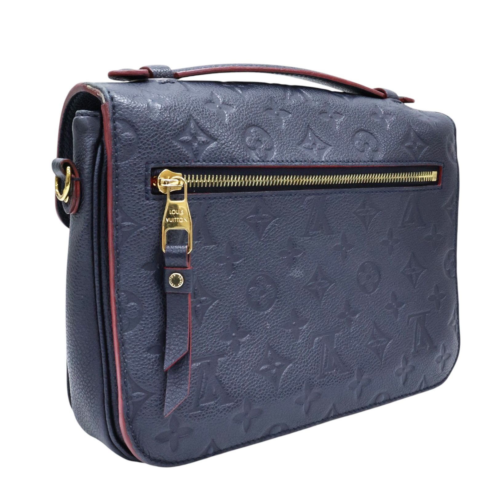 Pochette Metis Empreinte Leather Marine Rouge M 44071 — view 2