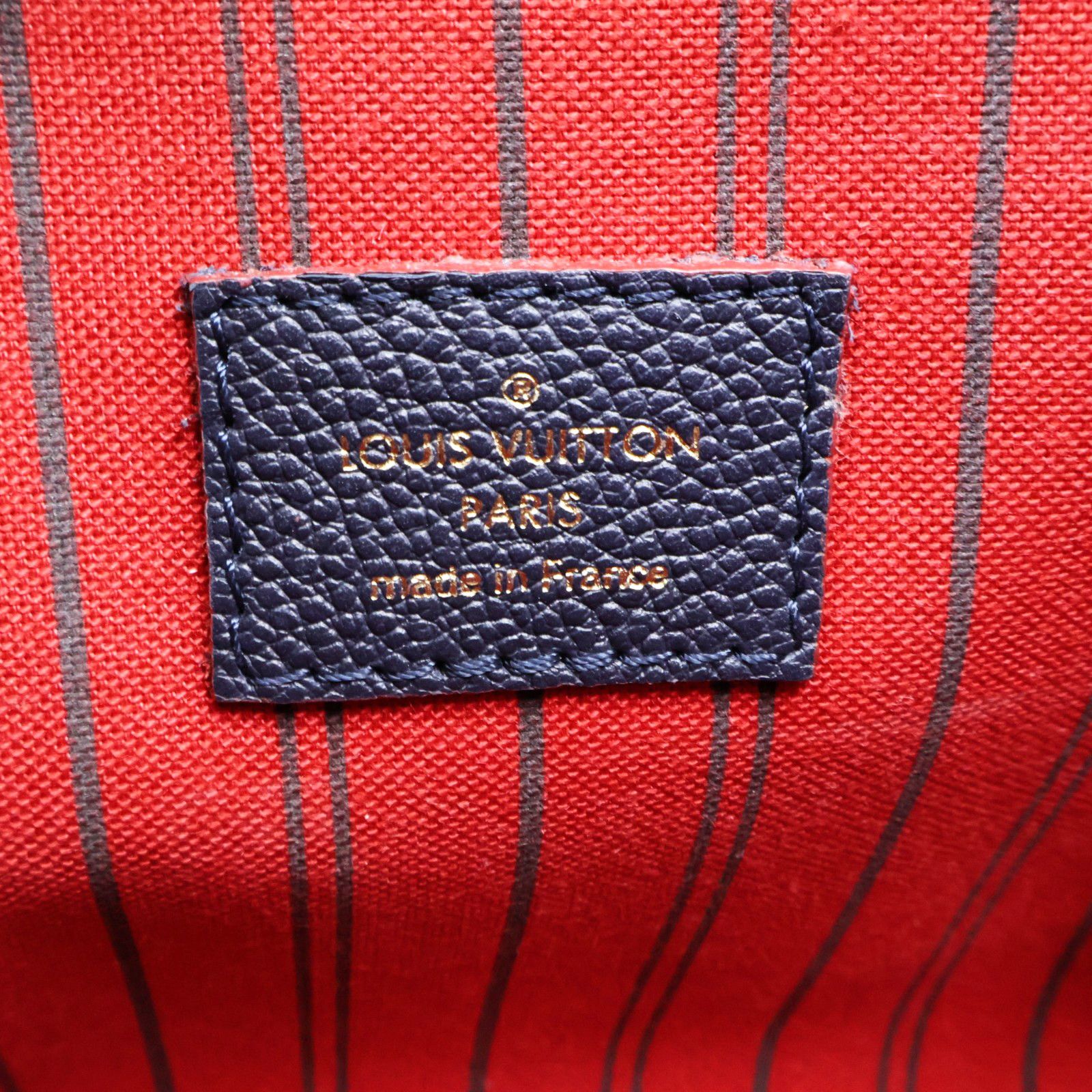 Pochette Metis Empreinte Leather Marine Rouge M 44071 — view 4