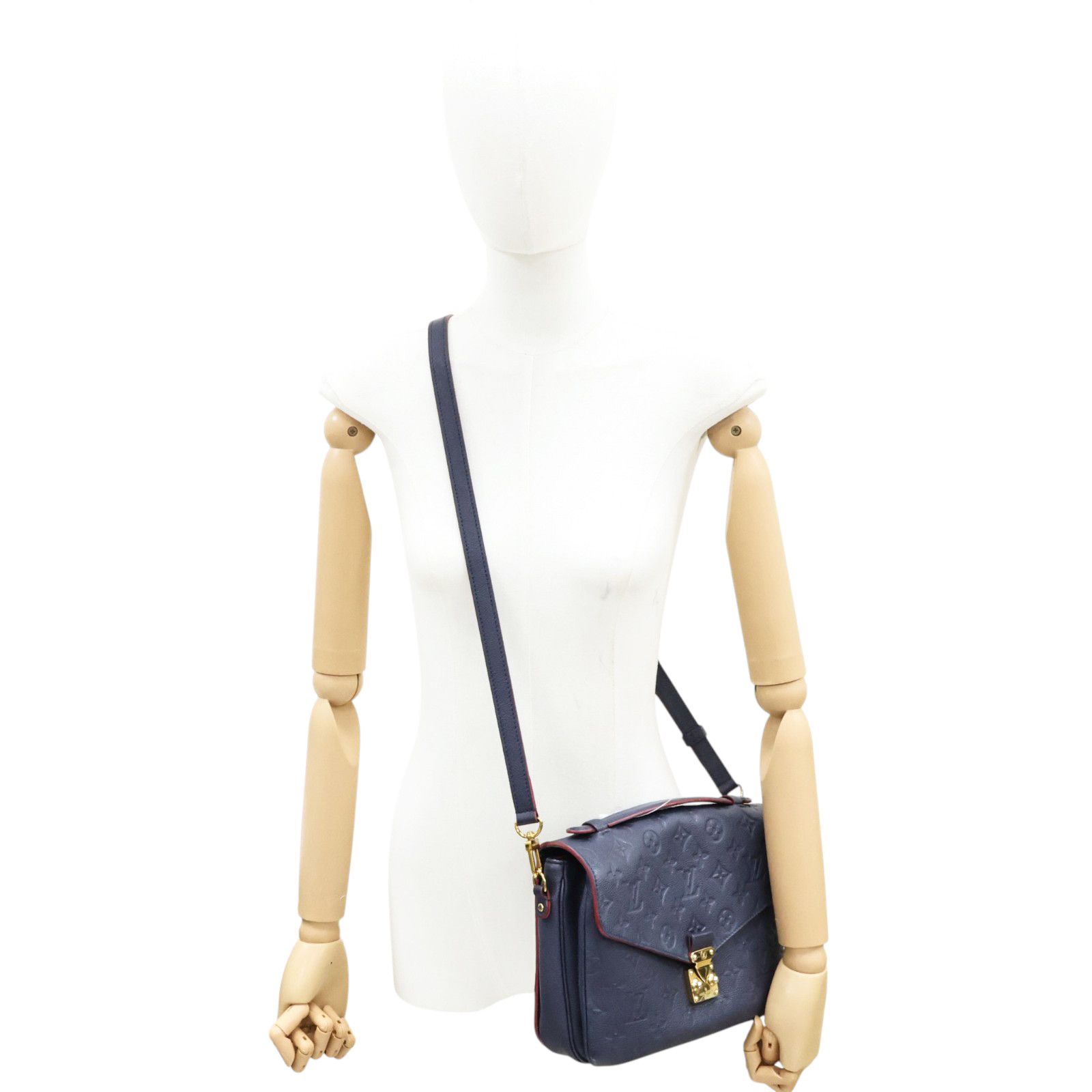 Pochette Metis Empreinte Leather Marine Rouge M 44071 — view 6