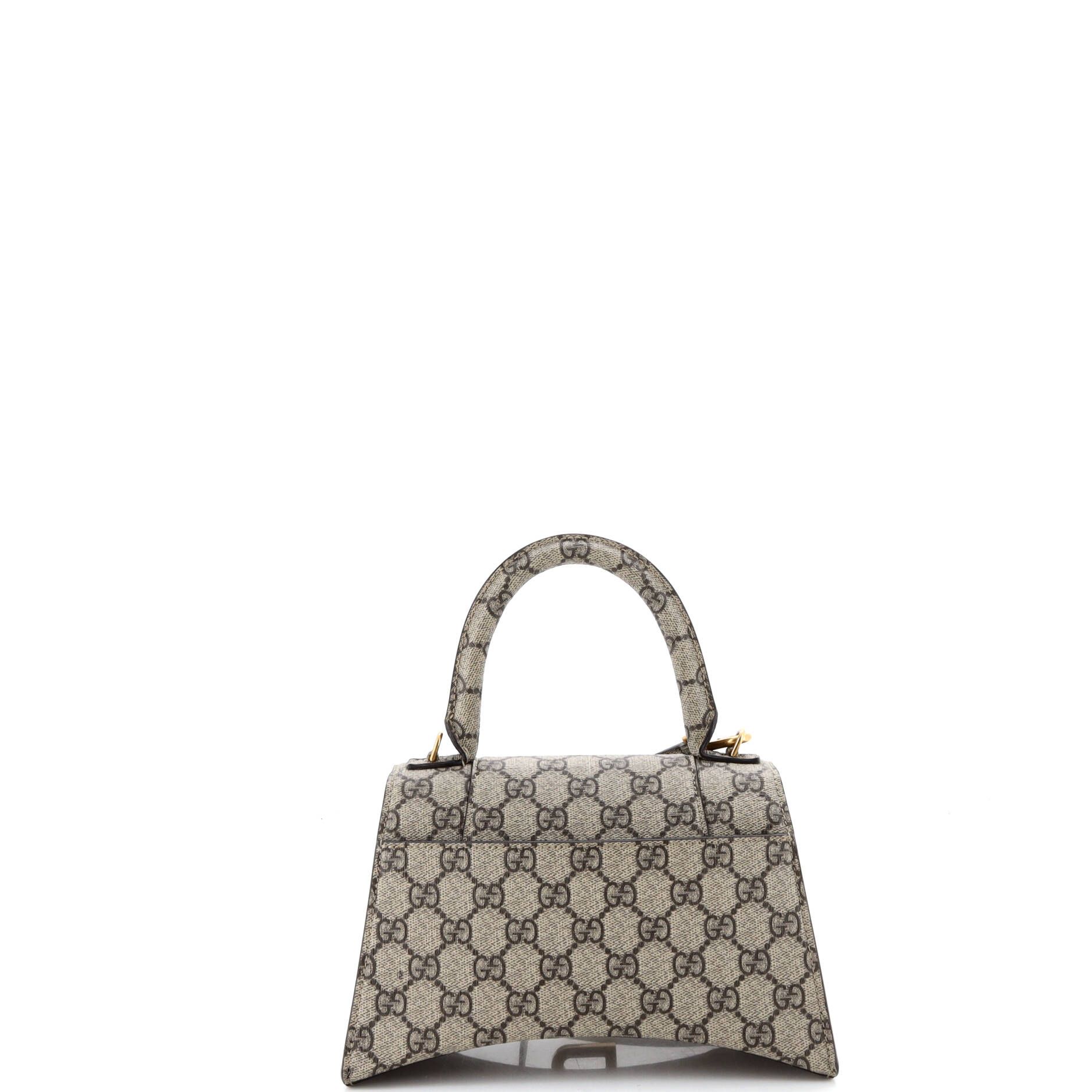 X Balenciaga The Hacker Project Hourglass Top Handle Bag Gg Coated Canvas Small — view 3