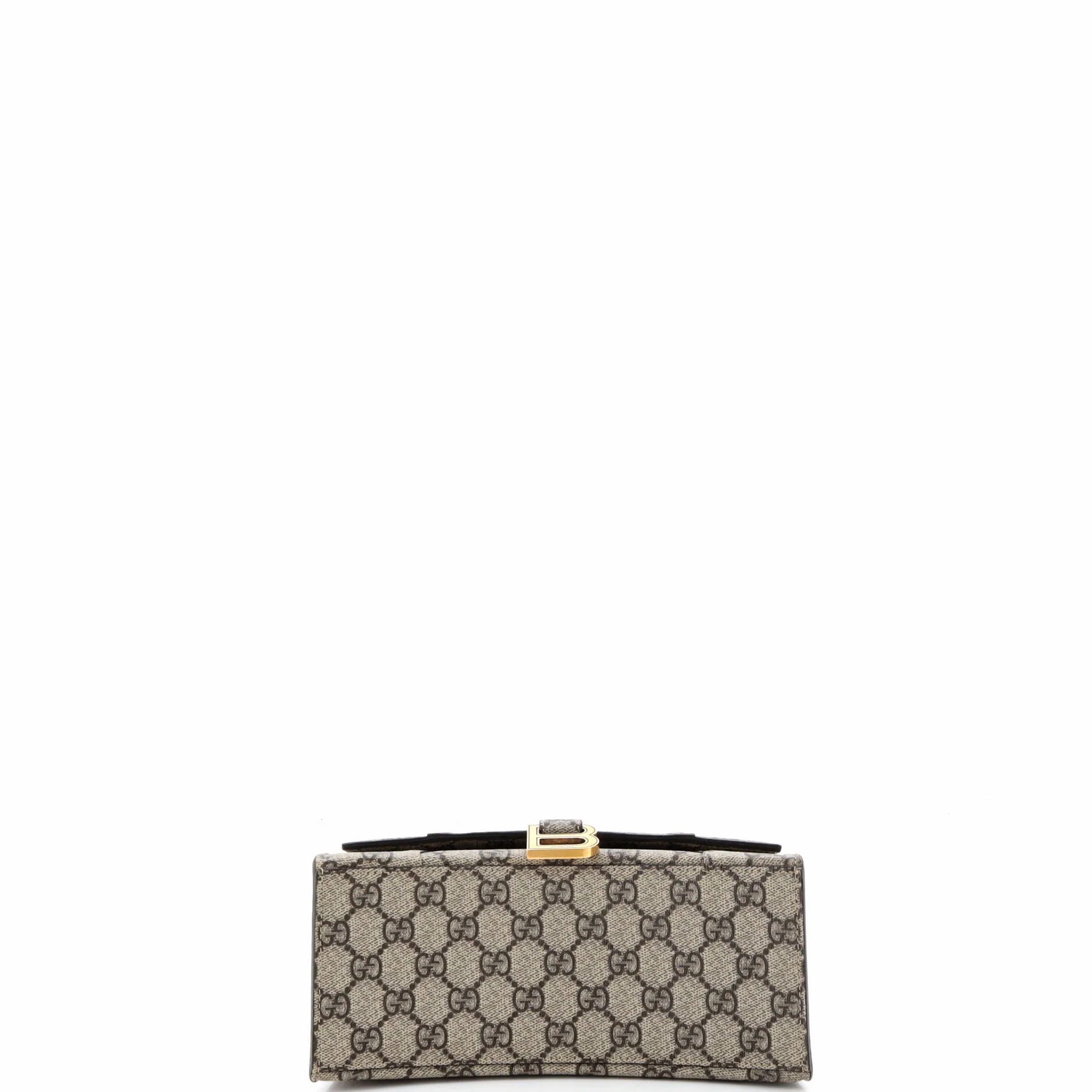 X Balenciaga The Hacker Project Hourglass Top Handle Bag Gg Coated Canvas Small — view 4