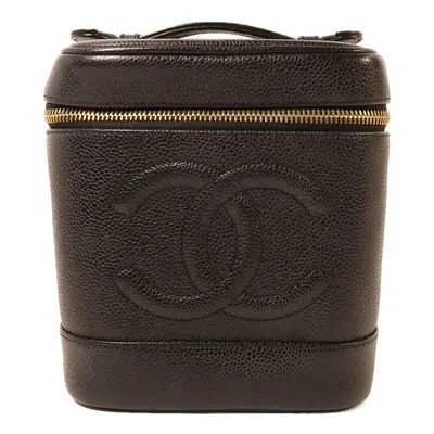 Black Cowhide Leather Vanity Case Kinsaku Handmade Bag Calfskin (cowhide)