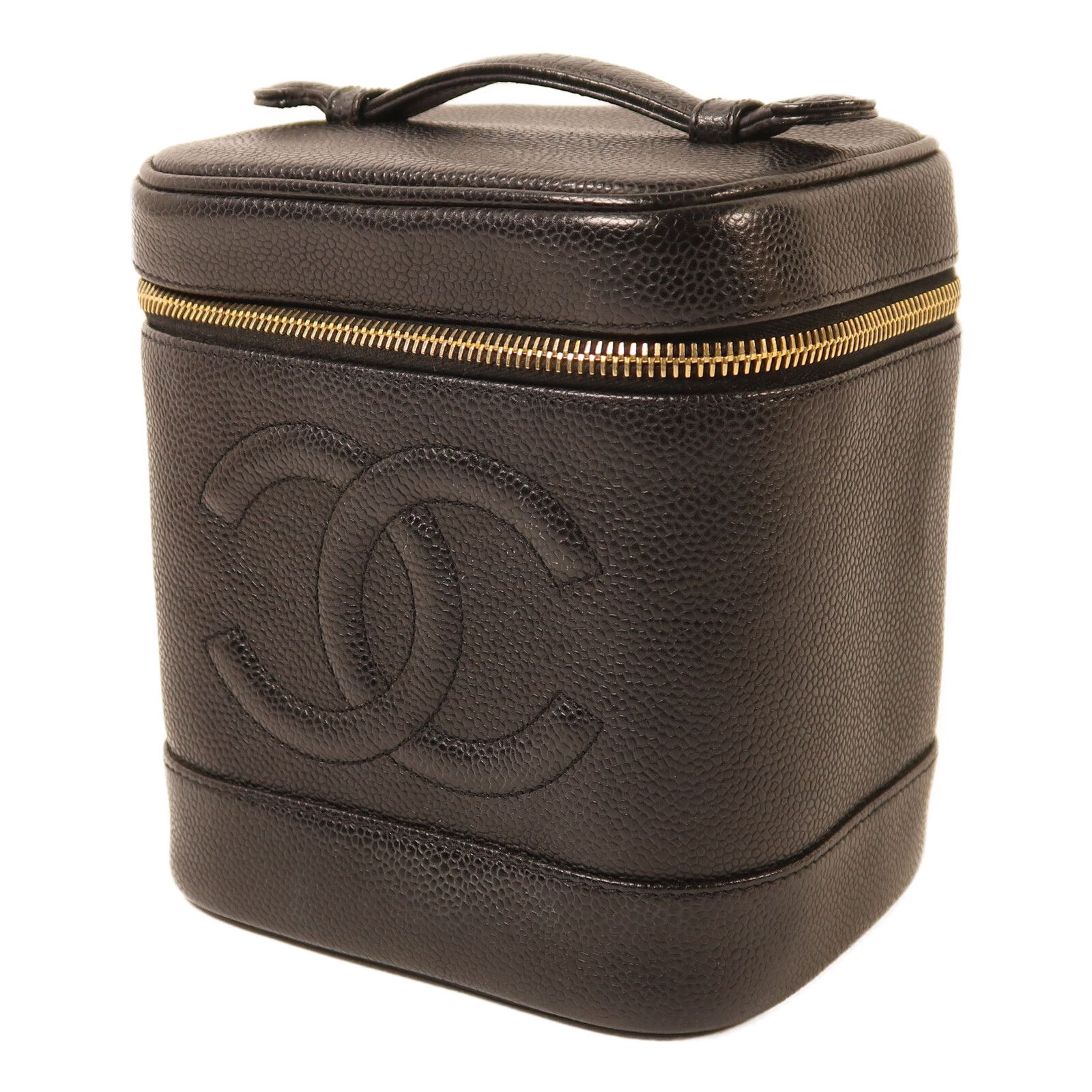 Black Cowhide Leather Vanity Case Kinsaku Handmade Bag Calfskin (cowhide) — view 3