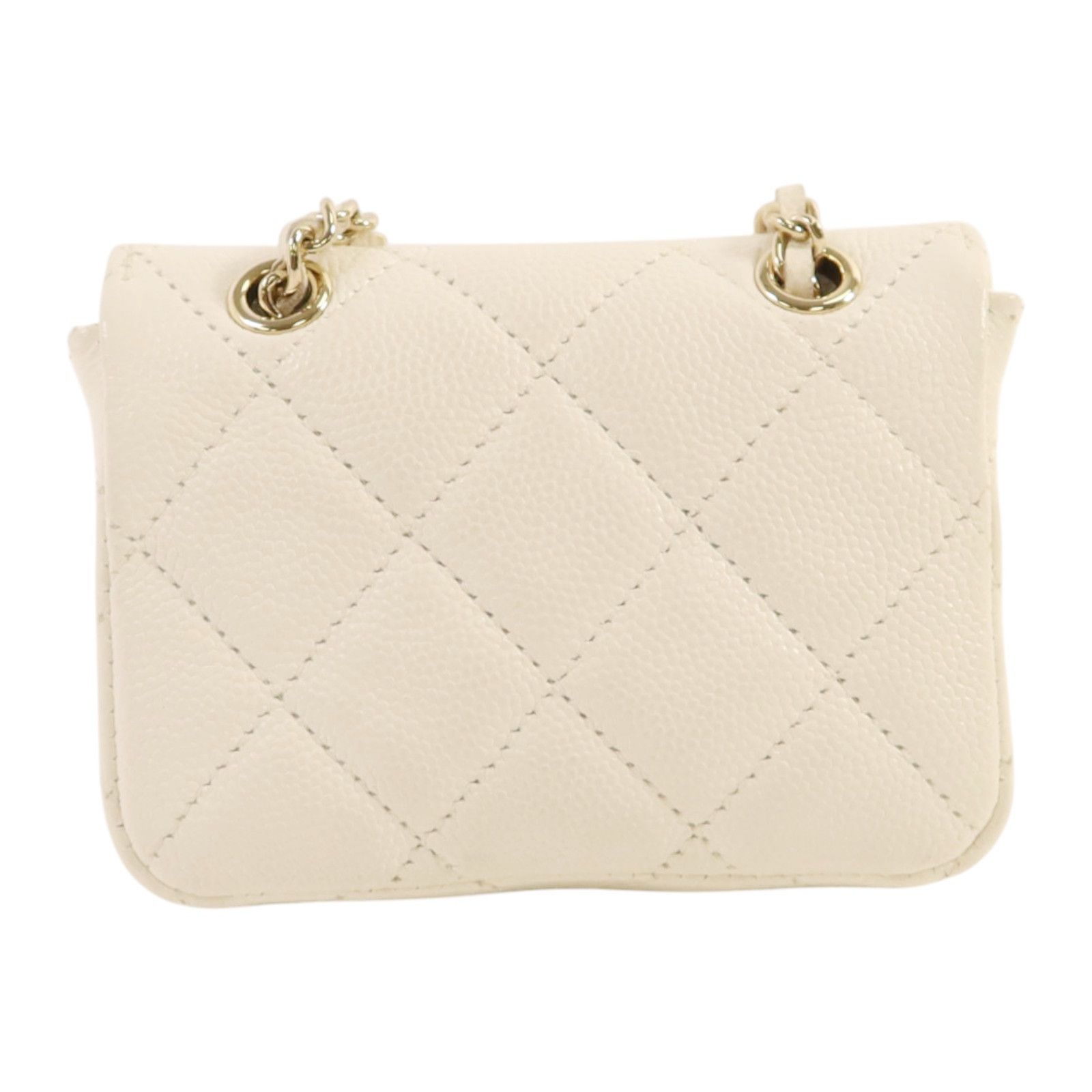 White Caviar Leather Micro Belt Bag — view 2