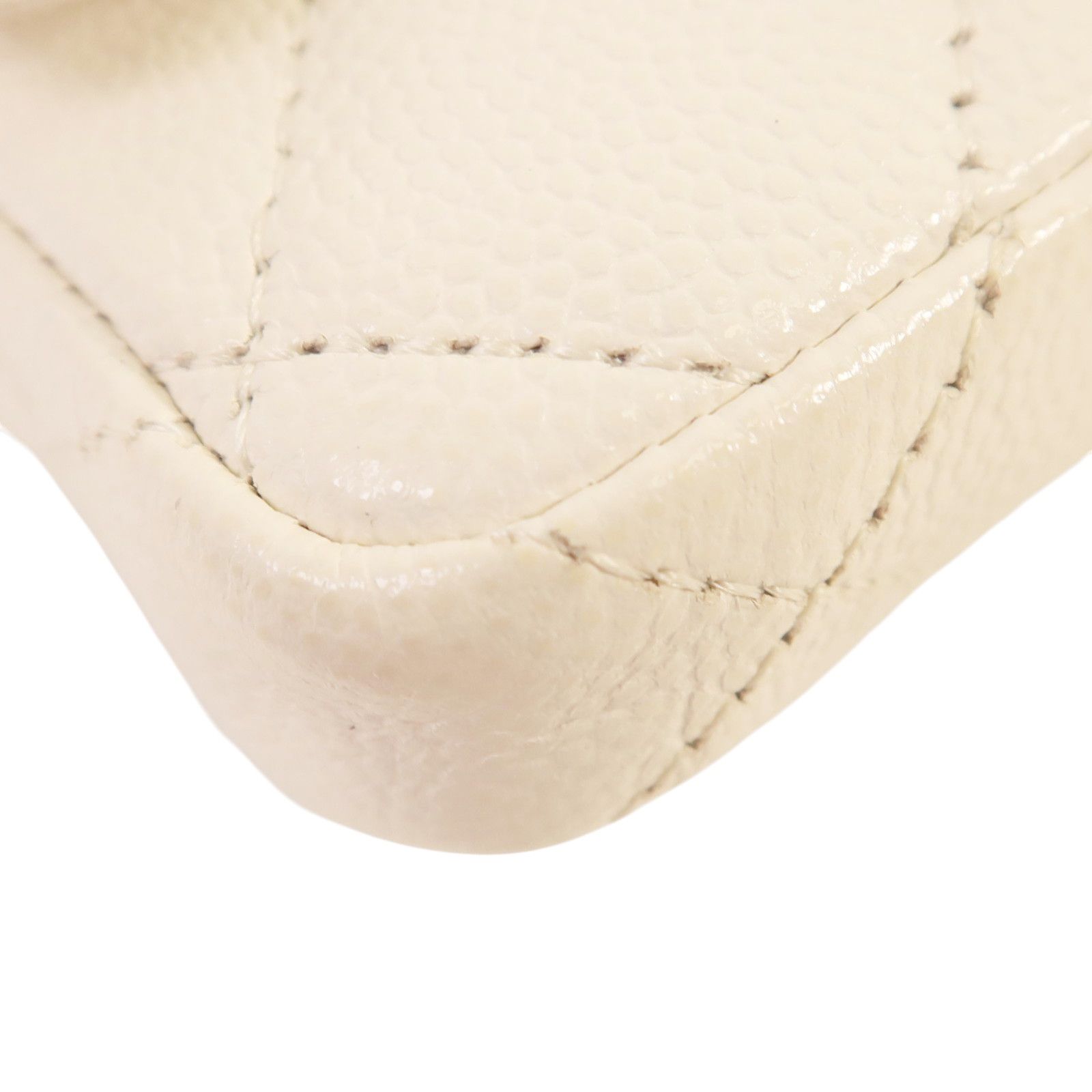 White Caviar Leather Micro Belt Bag — view 11