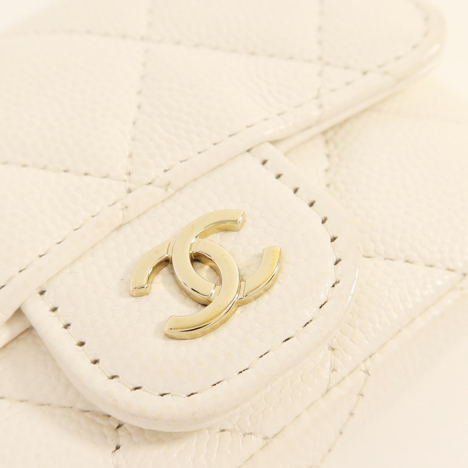White Caviar Leather Micro Belt Bag — view 15