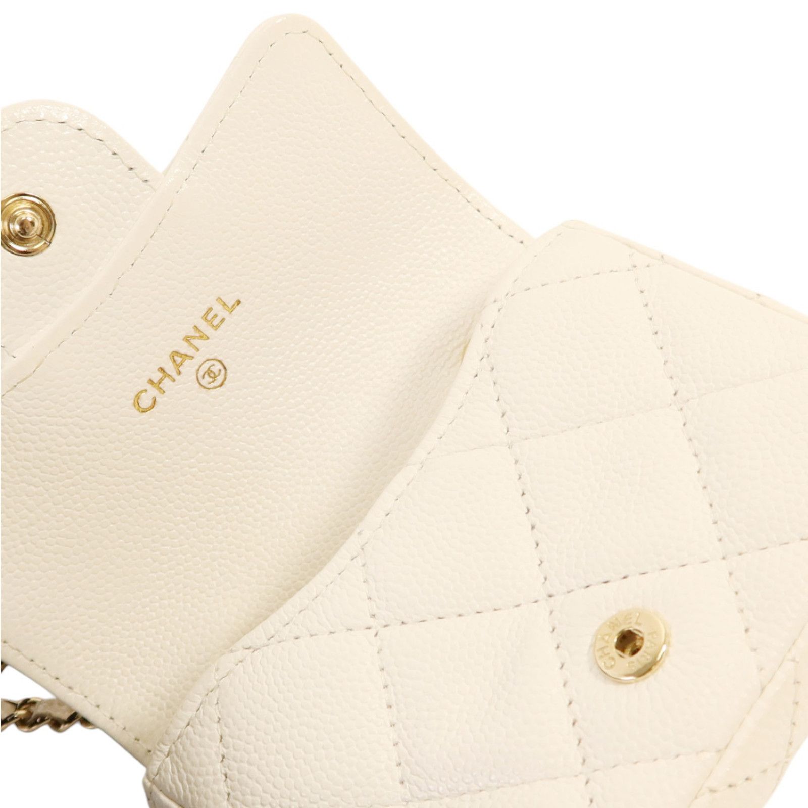 White Caviar Leather Micro Belt Bag — view 16