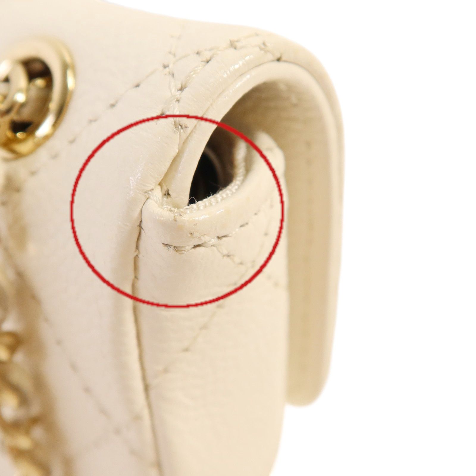 White Caviar Leather Micro Belt Bag — view 19