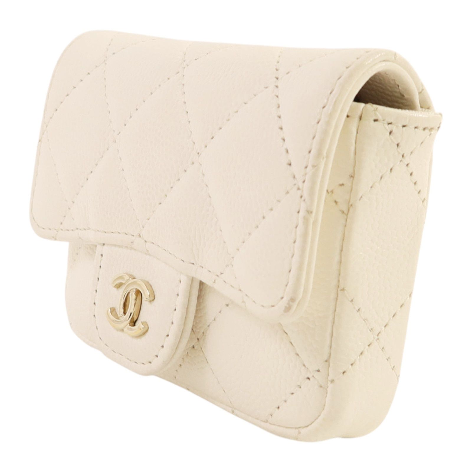 White Caviar Leather Micro Belt Bag — view 3
