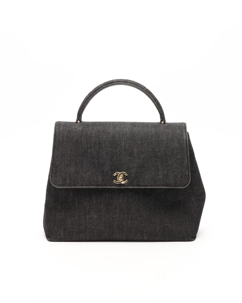 Kelly Denim Top Handle Bag