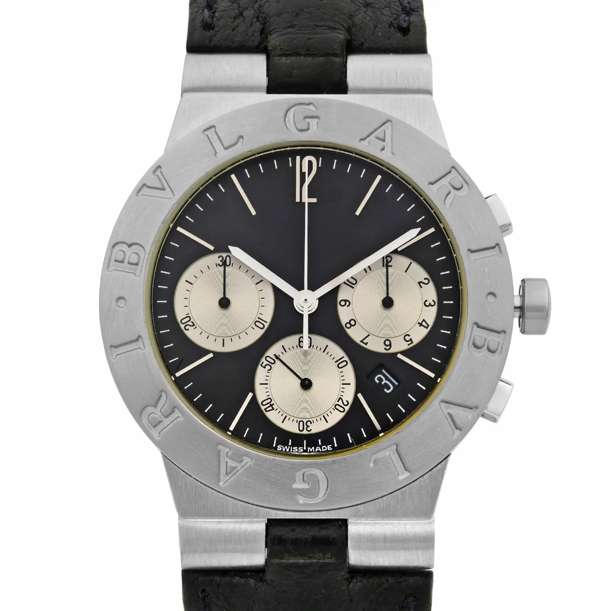 Diagono 18k White Gold Black Dial Quartz Unisex Watch CHW35G — view 2