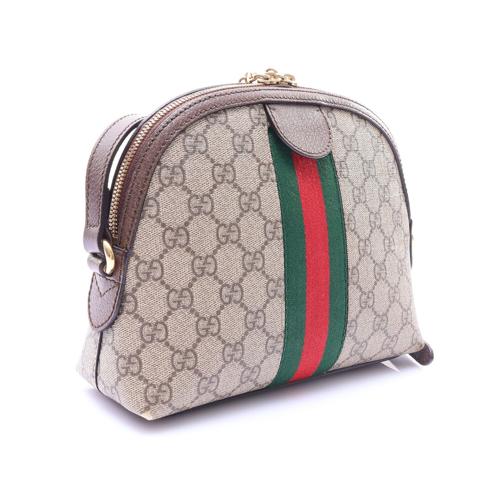 Ophidia Small Shoulder Bag Beige 499621, Brown — view 2