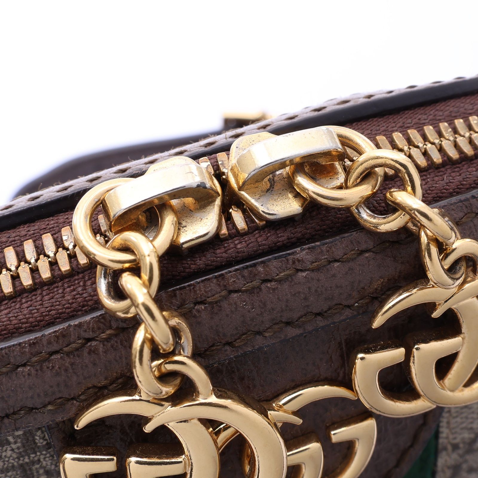 Ophidia Small Shoulder Bag Beige 499621, Brown — view 19