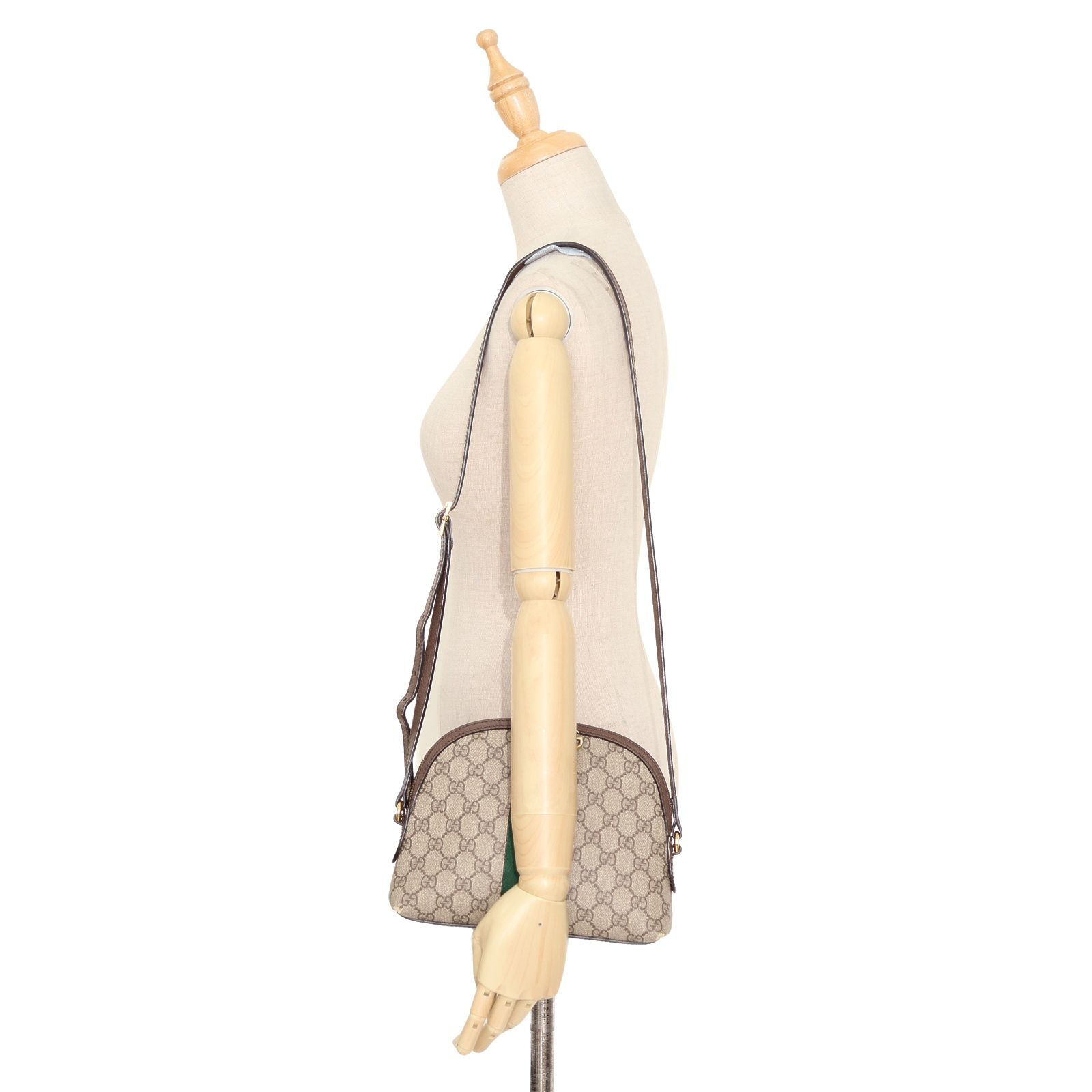 Ophidia Small Shoulder Bag Beige 499621, Brown — view 10