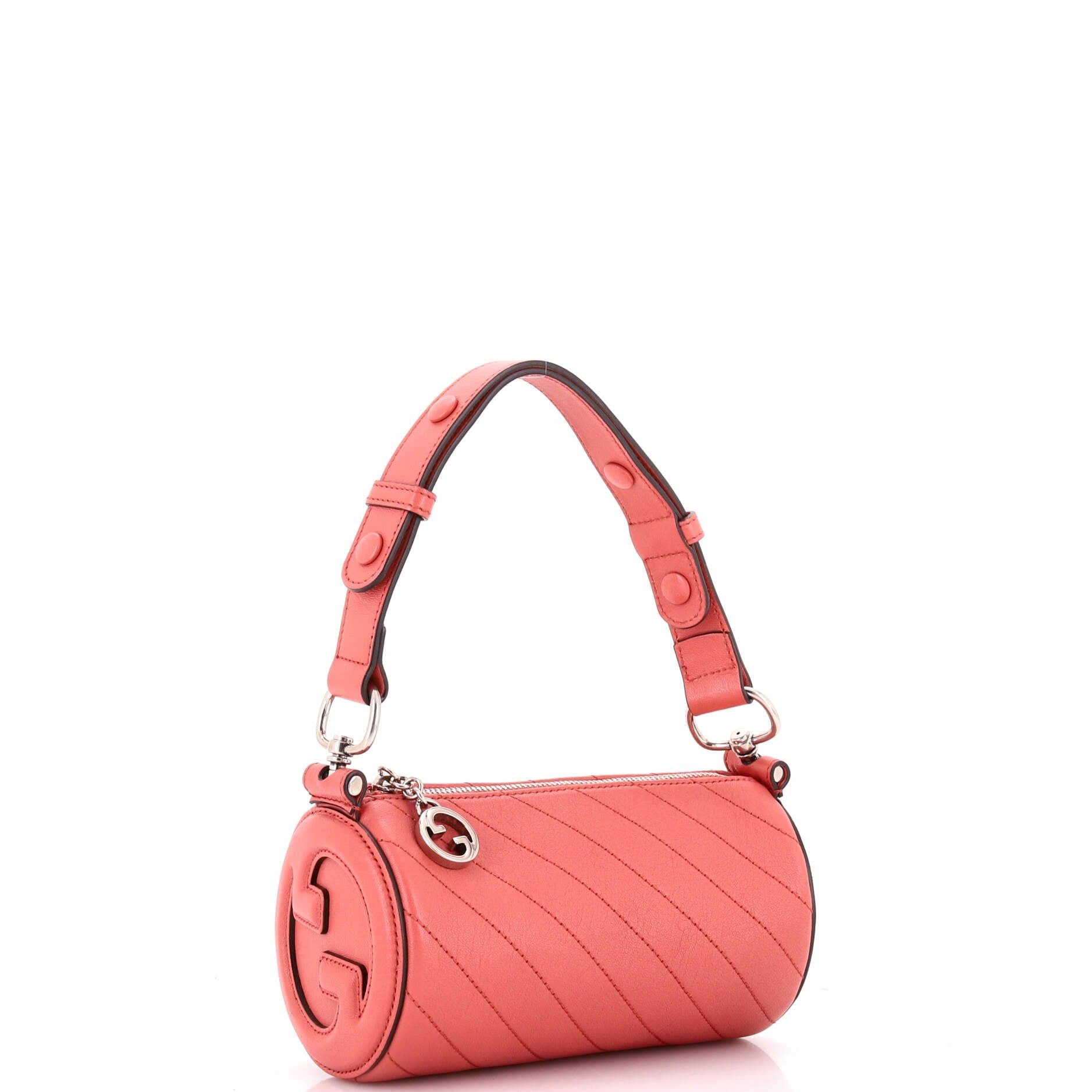 Sakai Be Green Calfskin Diagonal Stitched Mini Blondie Barrel Shoulder Bag — view 2