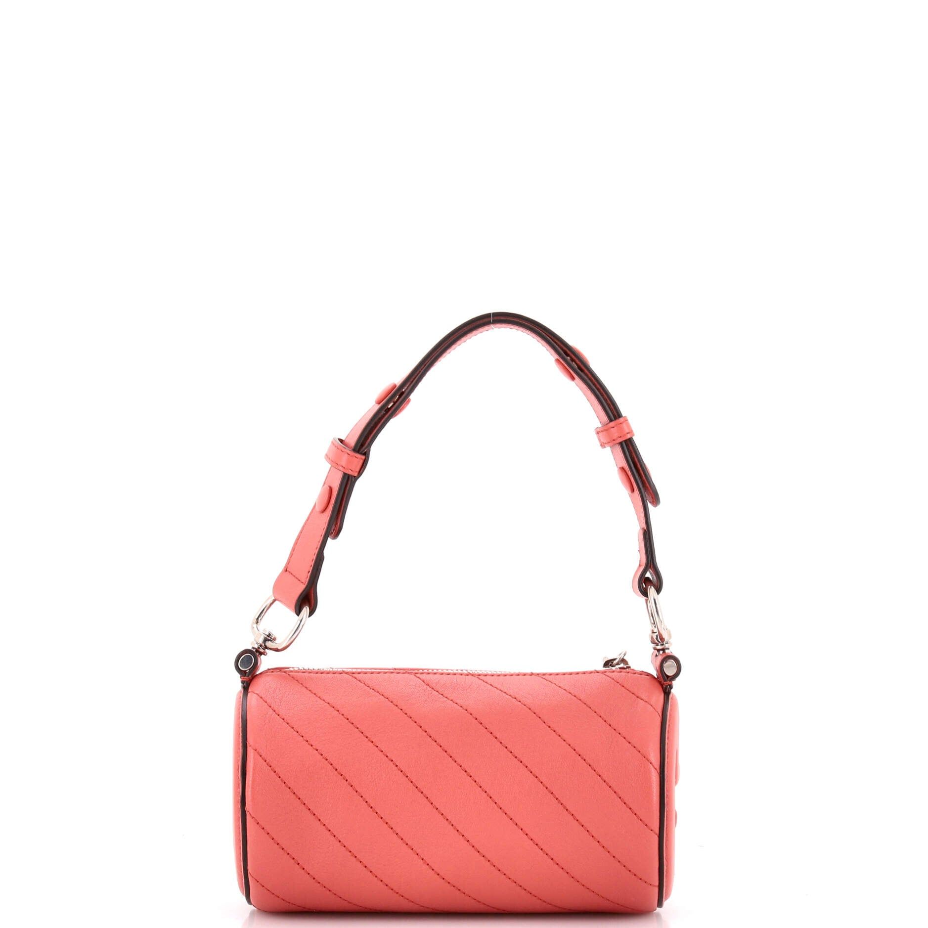 Sakai Be Green Calfskin Diagonal Stitched Mini Blondie Barrel Shoulder Bag — view 3
