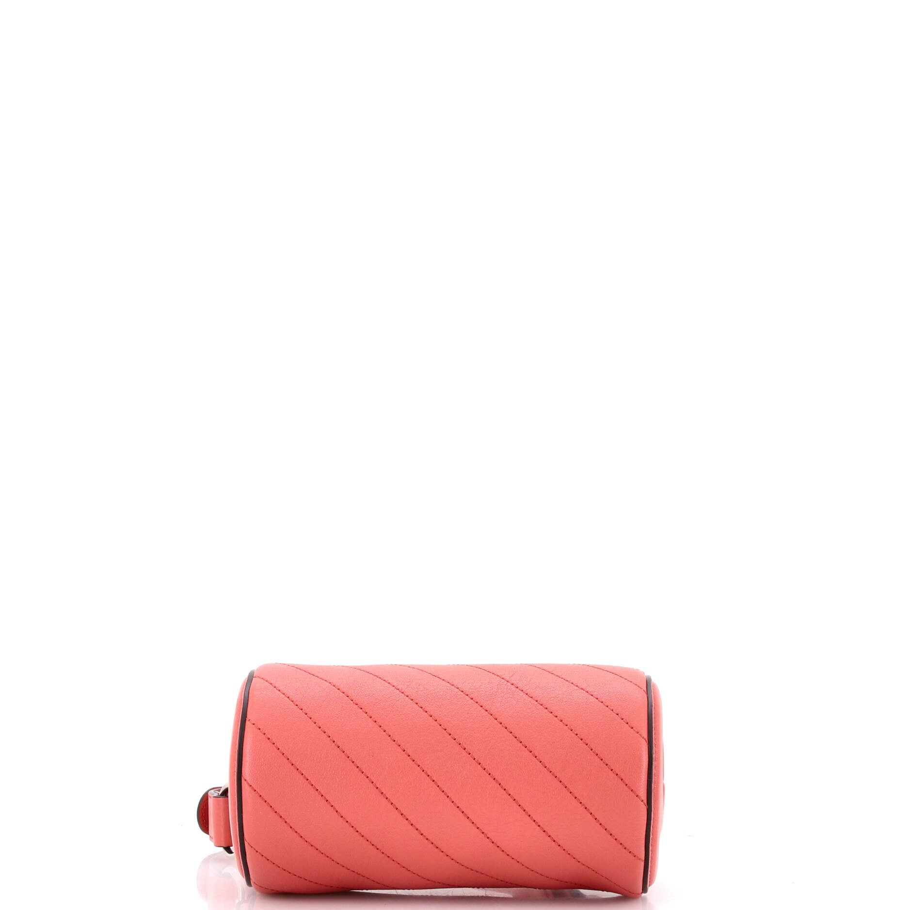 Sakai Be Green Calfskin Diagonal Stitched Mini Blondie Barrel Shoulder Bag — view 4