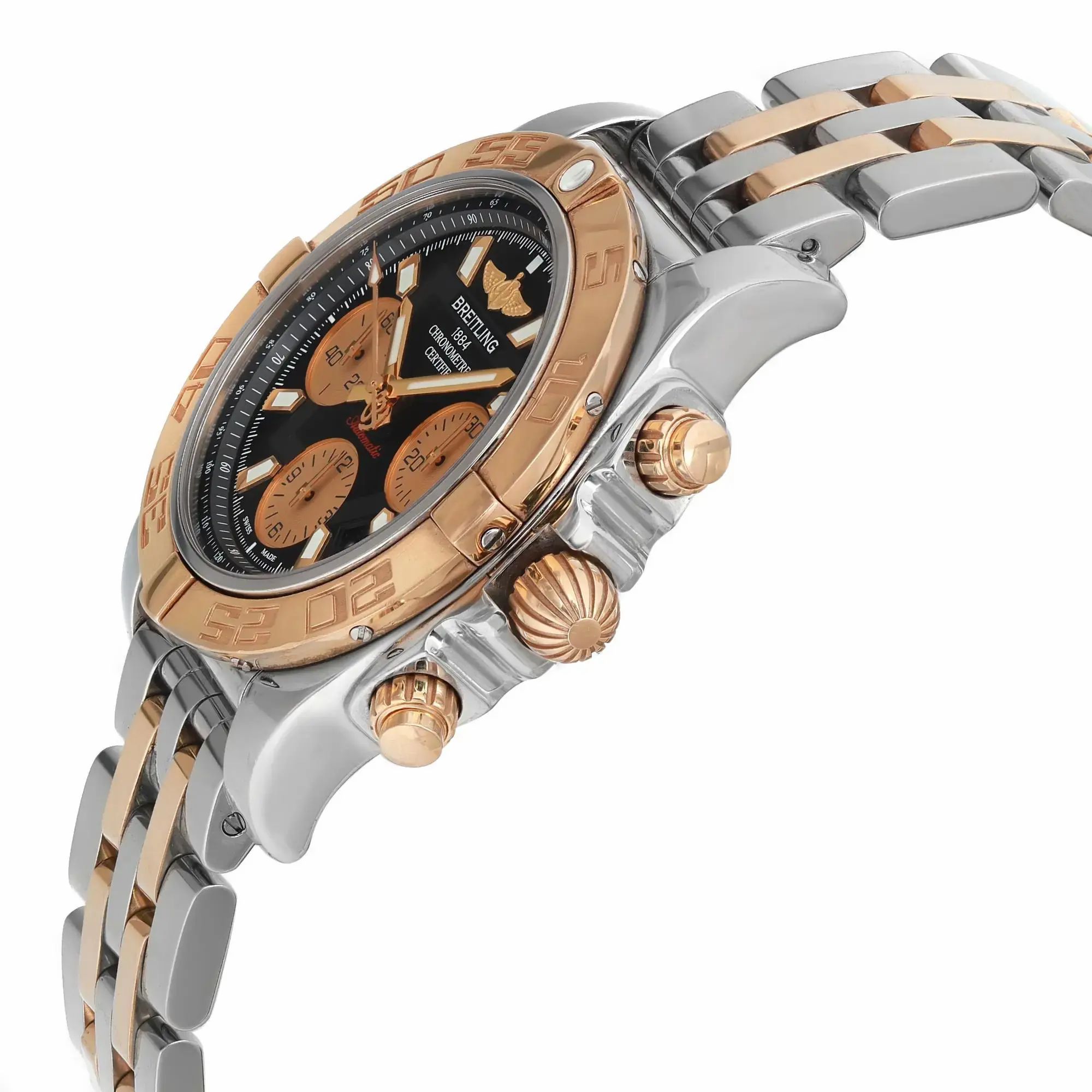 Chronomat 41 18K Rose Gold Steel Black Dial Watch CB014012/BA53-378C — view 3