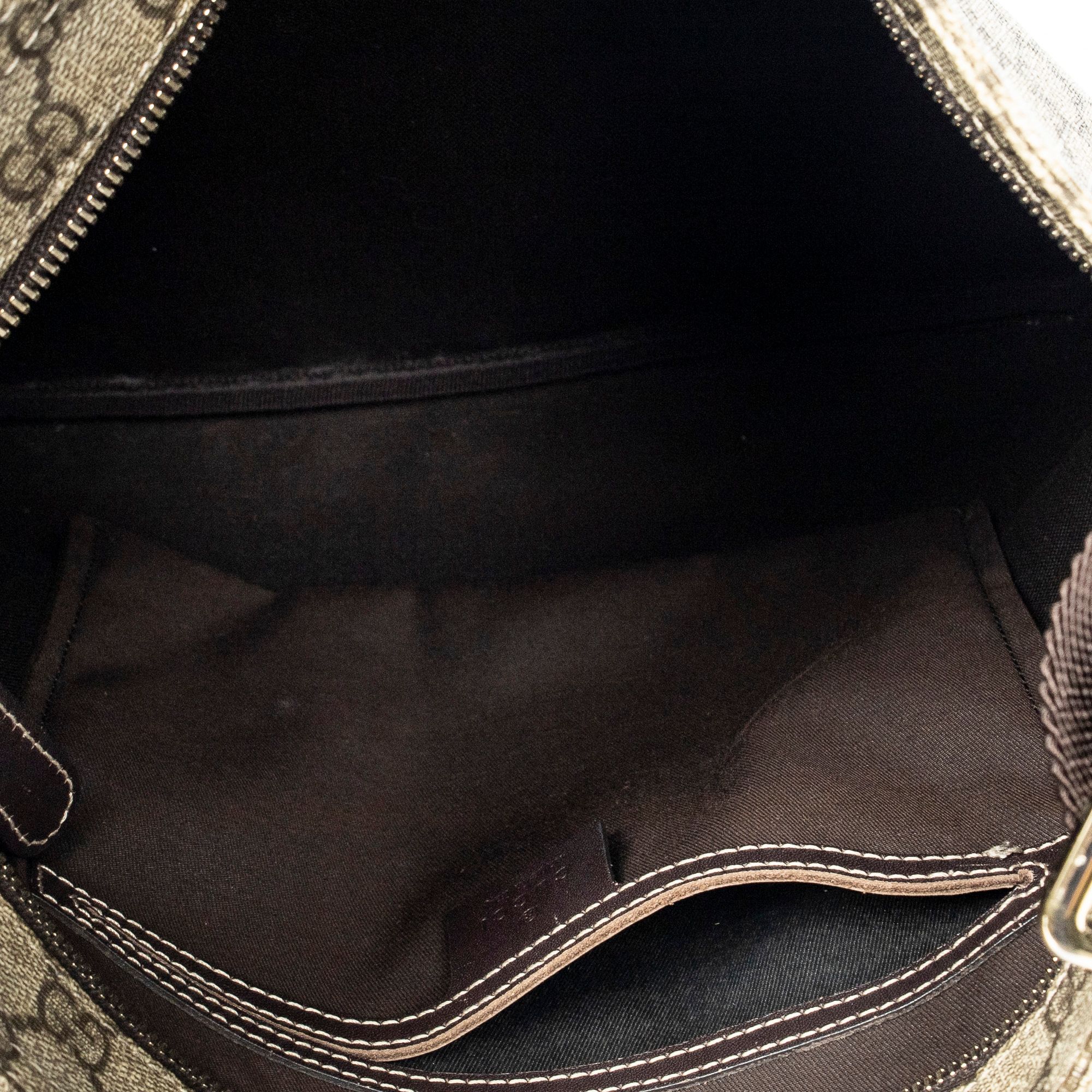 Large Square Zip Messenger Beige Supreme Coated Canvas Gold — view 9