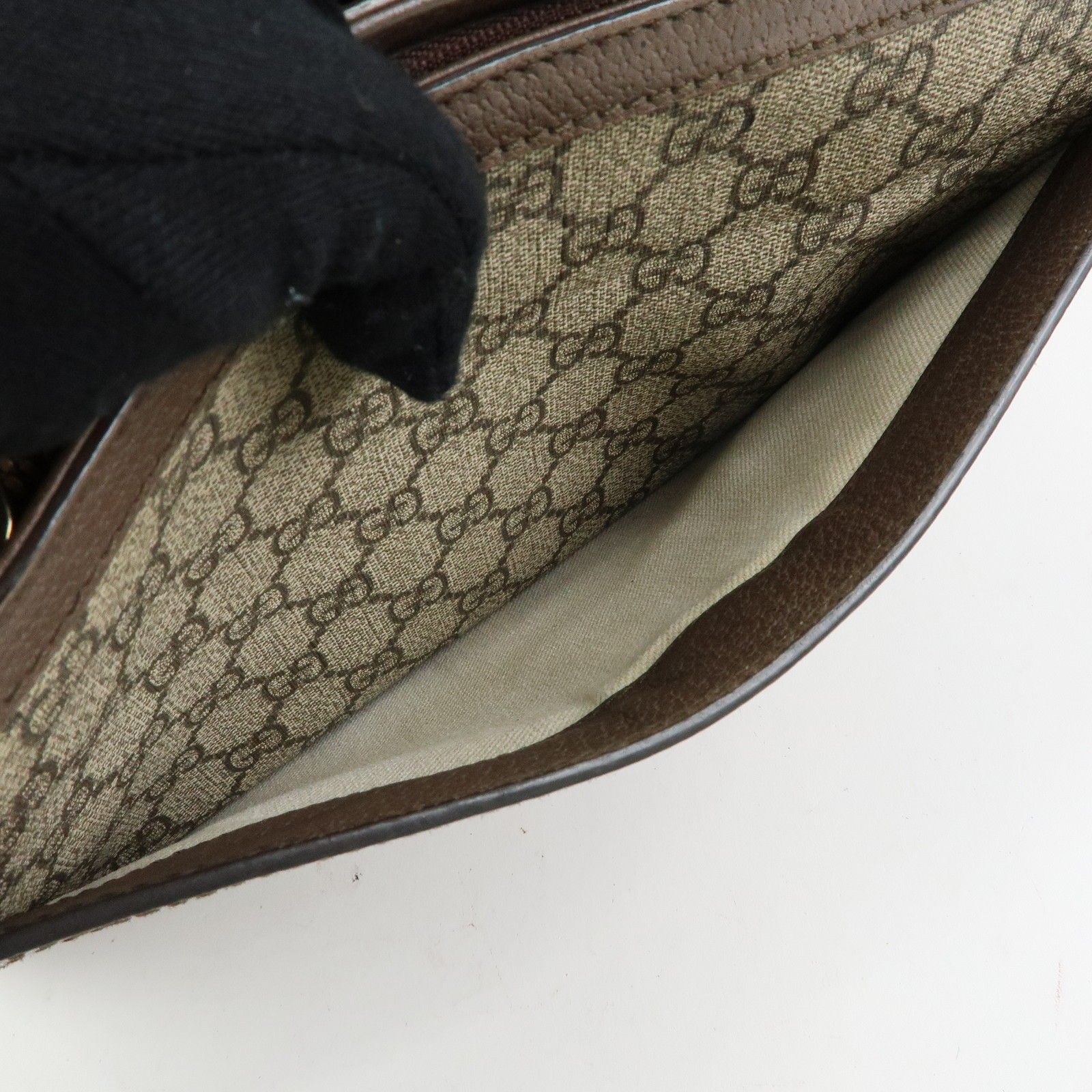 GG Supreme Monogram Web Medium Ophidia Shoulder Bag Beige New Acero — view 12