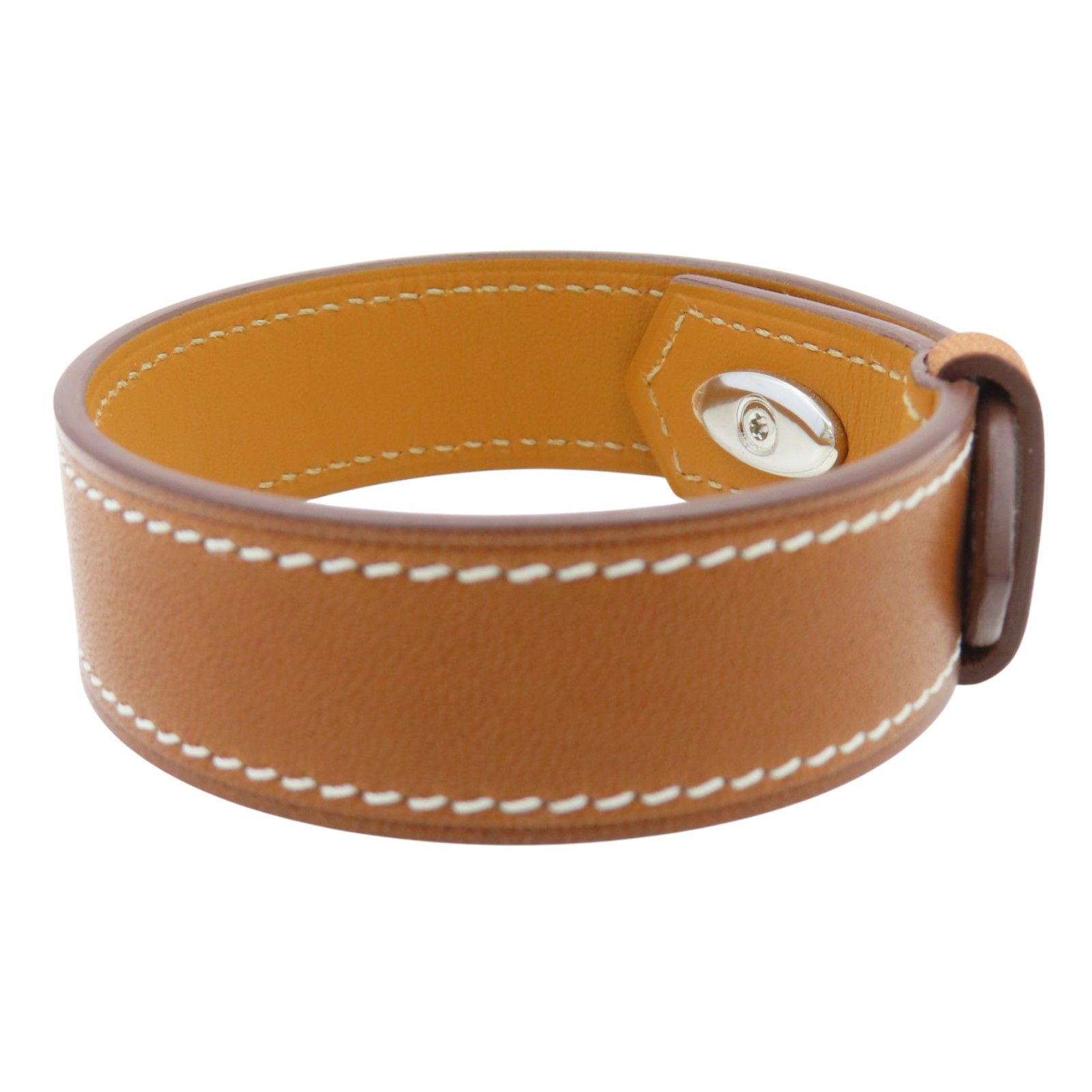 Panache Bracelet Tadelakt Leather Brown T Stamp — view 3