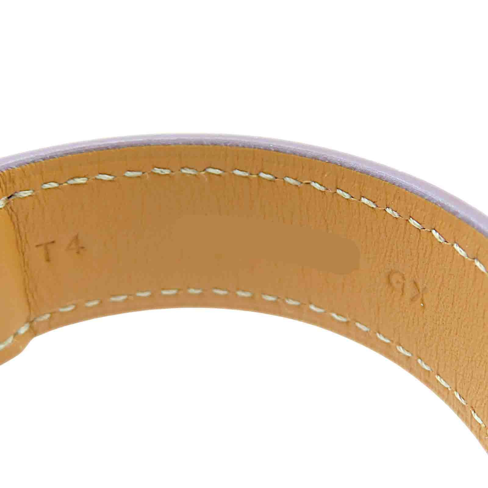 Panache Bracelet Tadelakt Leather Brown T Stamp — view 7