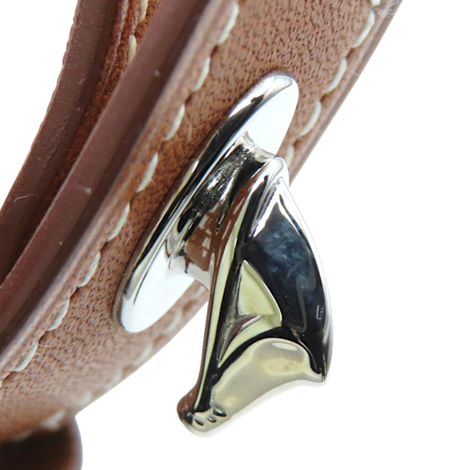 Panache Bracelet Tadelakt Leather Brown T Stamp — view 9
