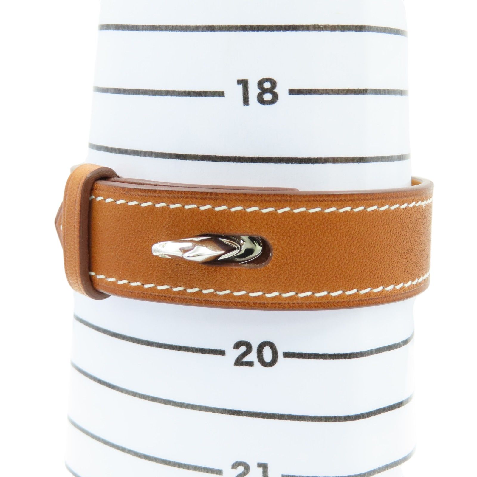 Panache Bracelet Tadelakt Leather Brown T Stamp — view 10