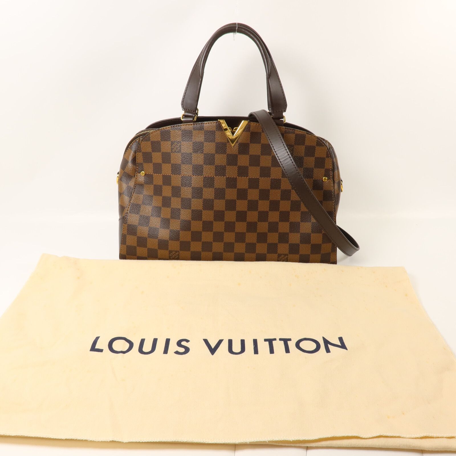 Damier Kensington Bowling Hand-turned Shoulder Bag Brown 2way Shoulder Bag N 41505 — view 9