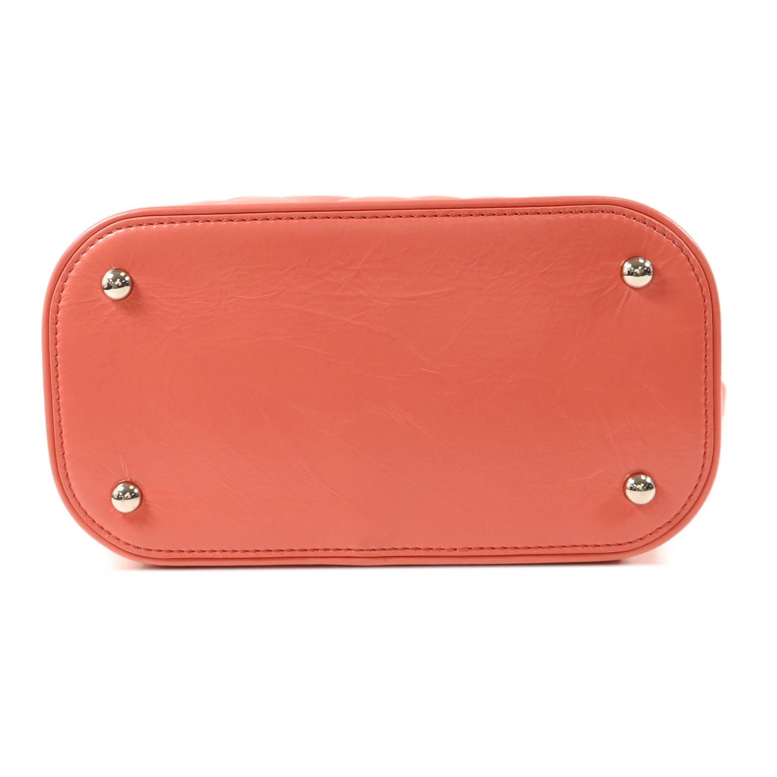 Pink Quilted Crumpled Leather and PVC Vanity Flap — view 4