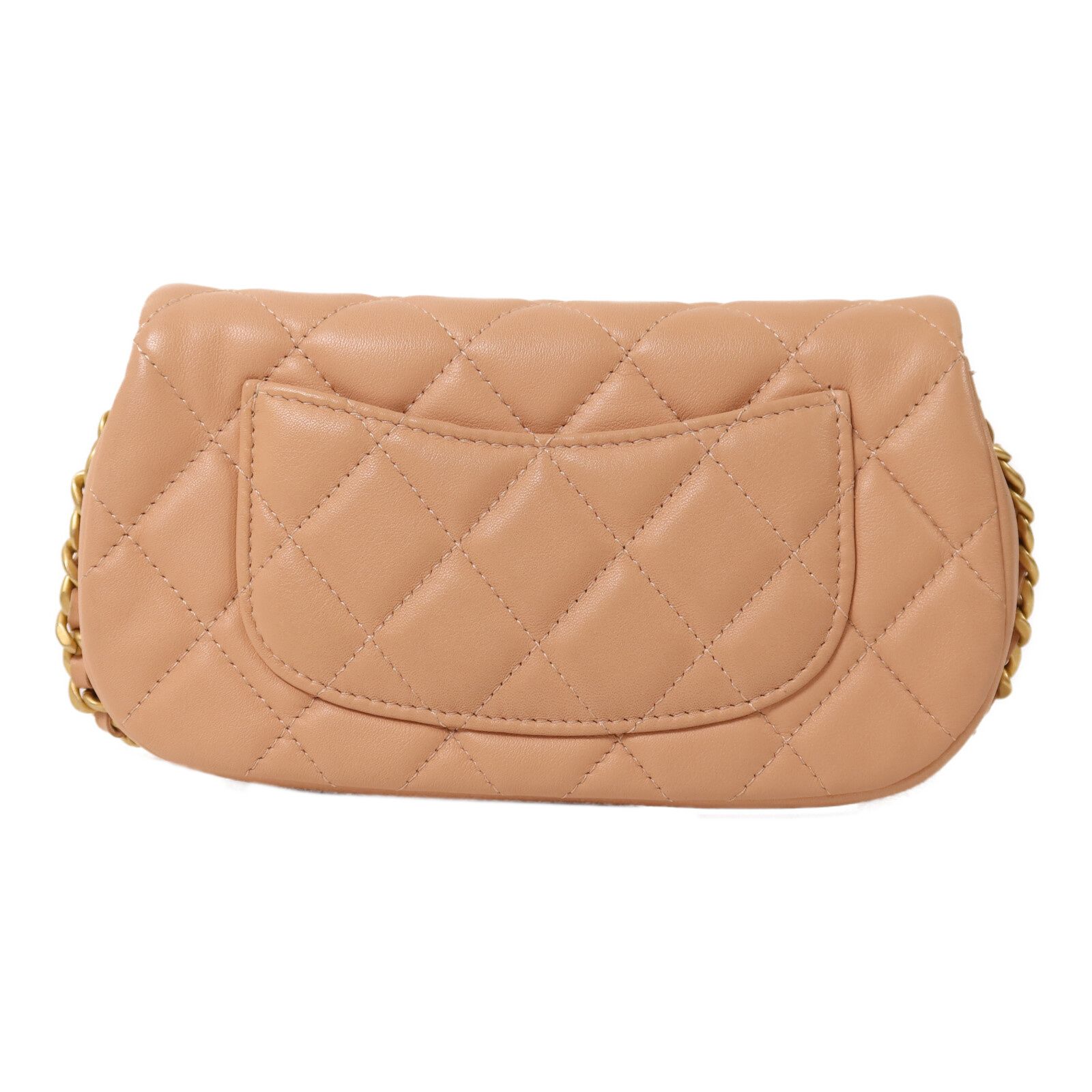 Pink Cowhide Leather Chain Shoulder Bag Calfskin (cowhide) — view 2