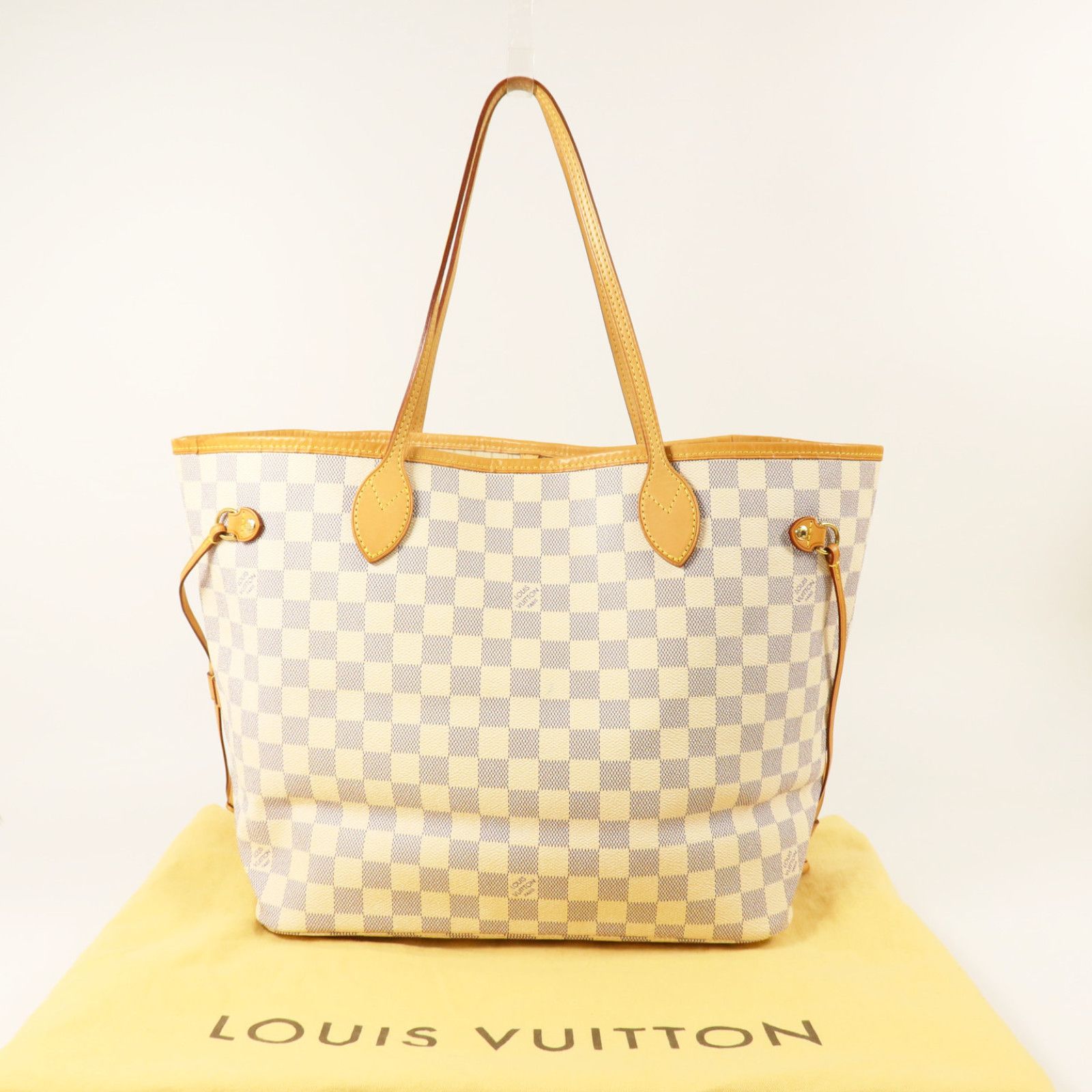 Neverfull Mm Gold Shoulder Bag White Tote Bag N 40604 — view 9