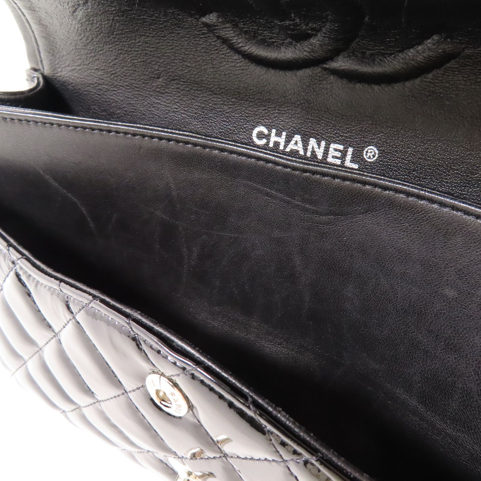 Medium Classic Double Flap, Patent Calf Quilted — view 22