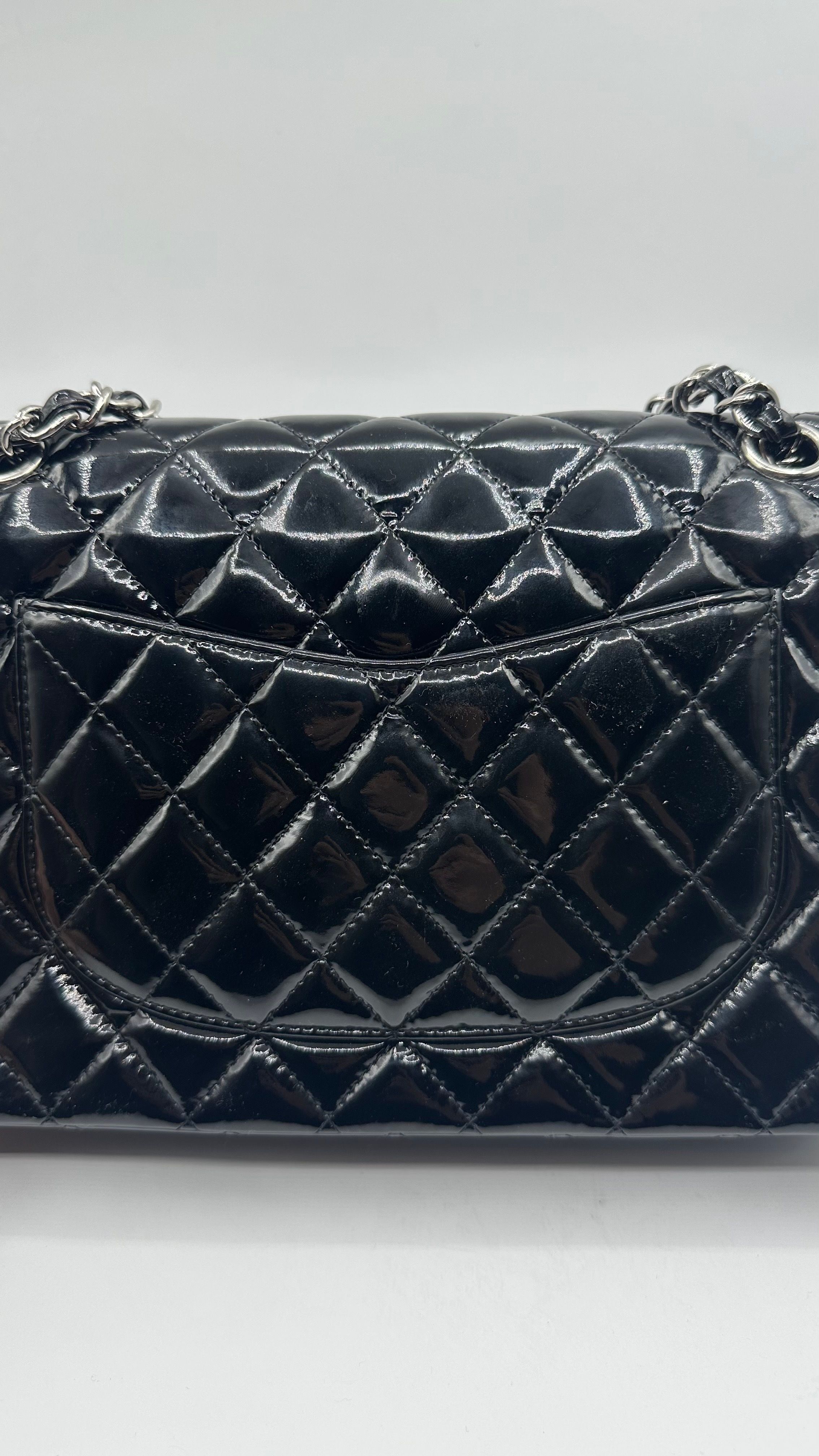 Medium Classic Double Flap, Patent Calf Quilted — view 4