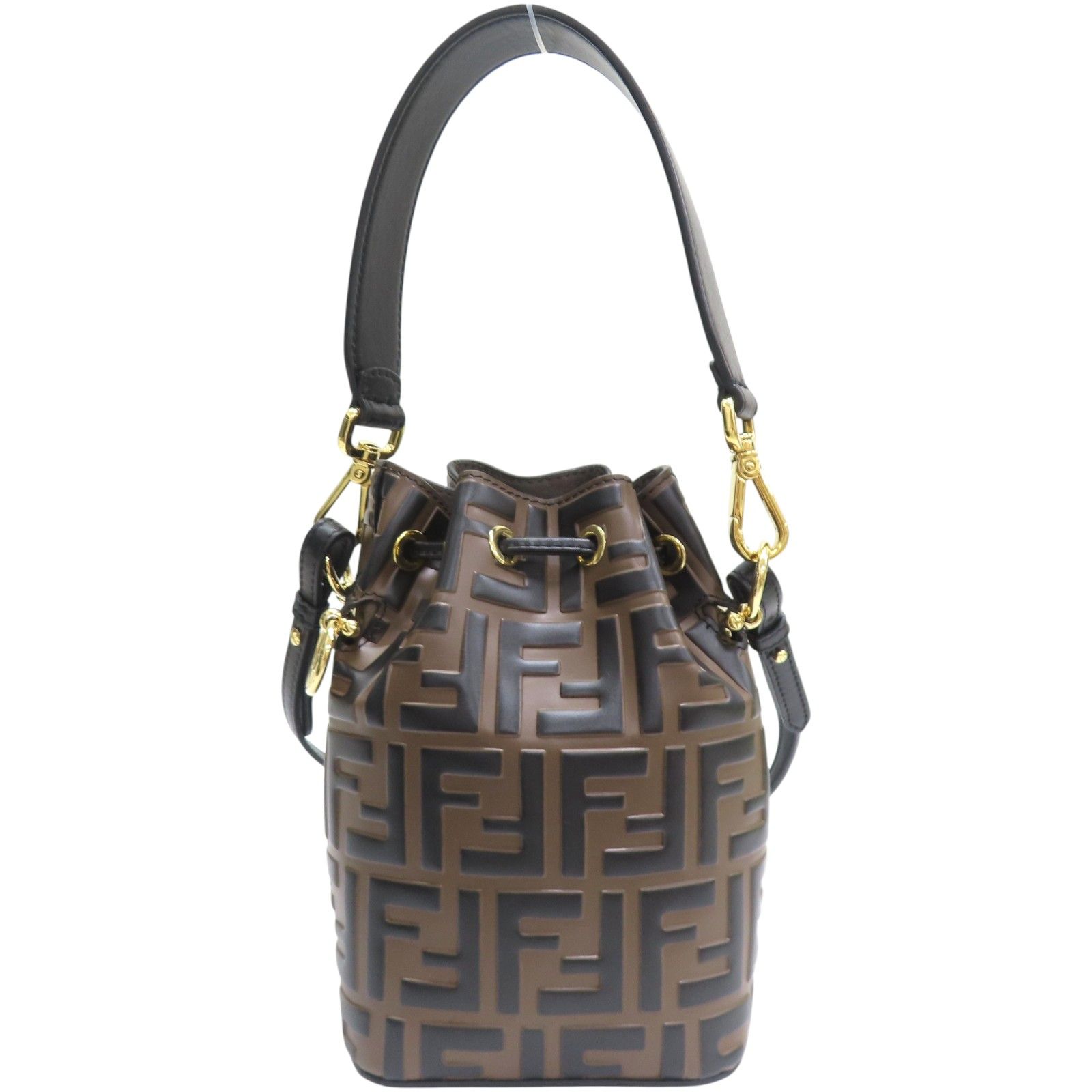 Mon Tresor Drawstring Bucket Bag Brown Leather 8bs 010 — view 2