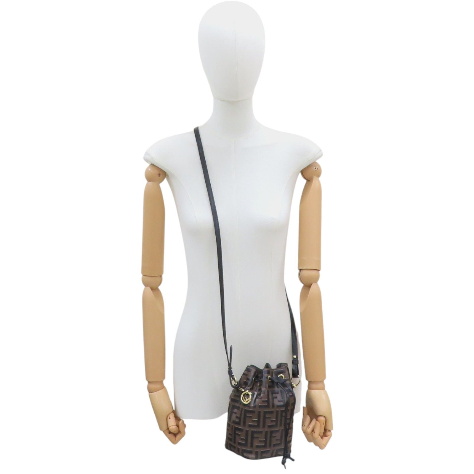 Mon Tresor Drawstring Bucket Bag Brown Leather 8bs 010 — view 11