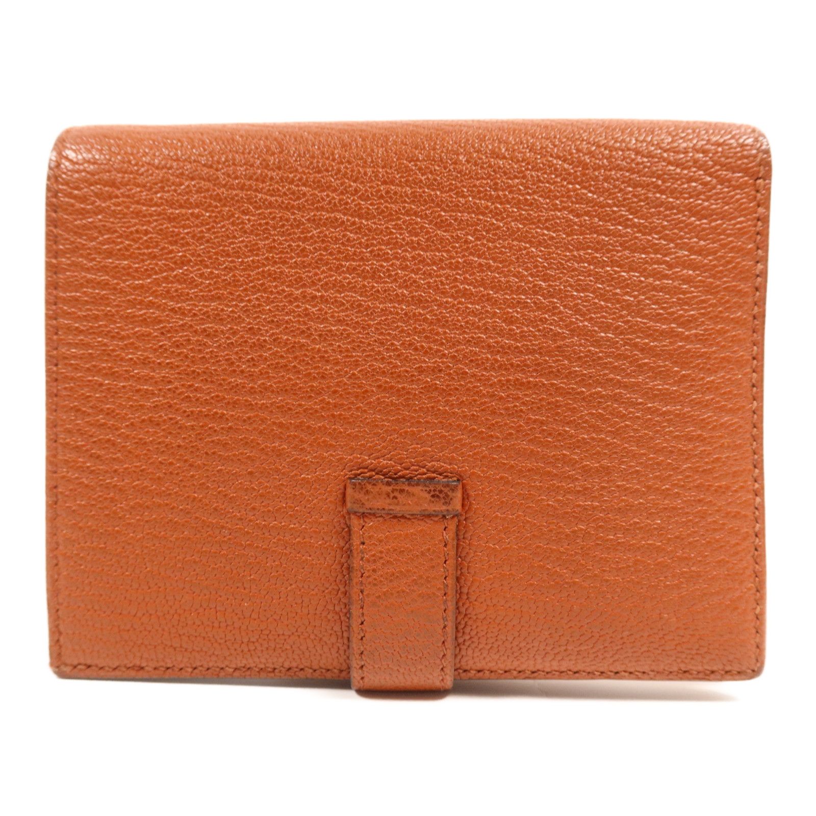 Chevre Leather Bearn Compact Wallet Gold Box Bi-Fold Wallet Brown Cuivre Chevre Goatsk — view 2