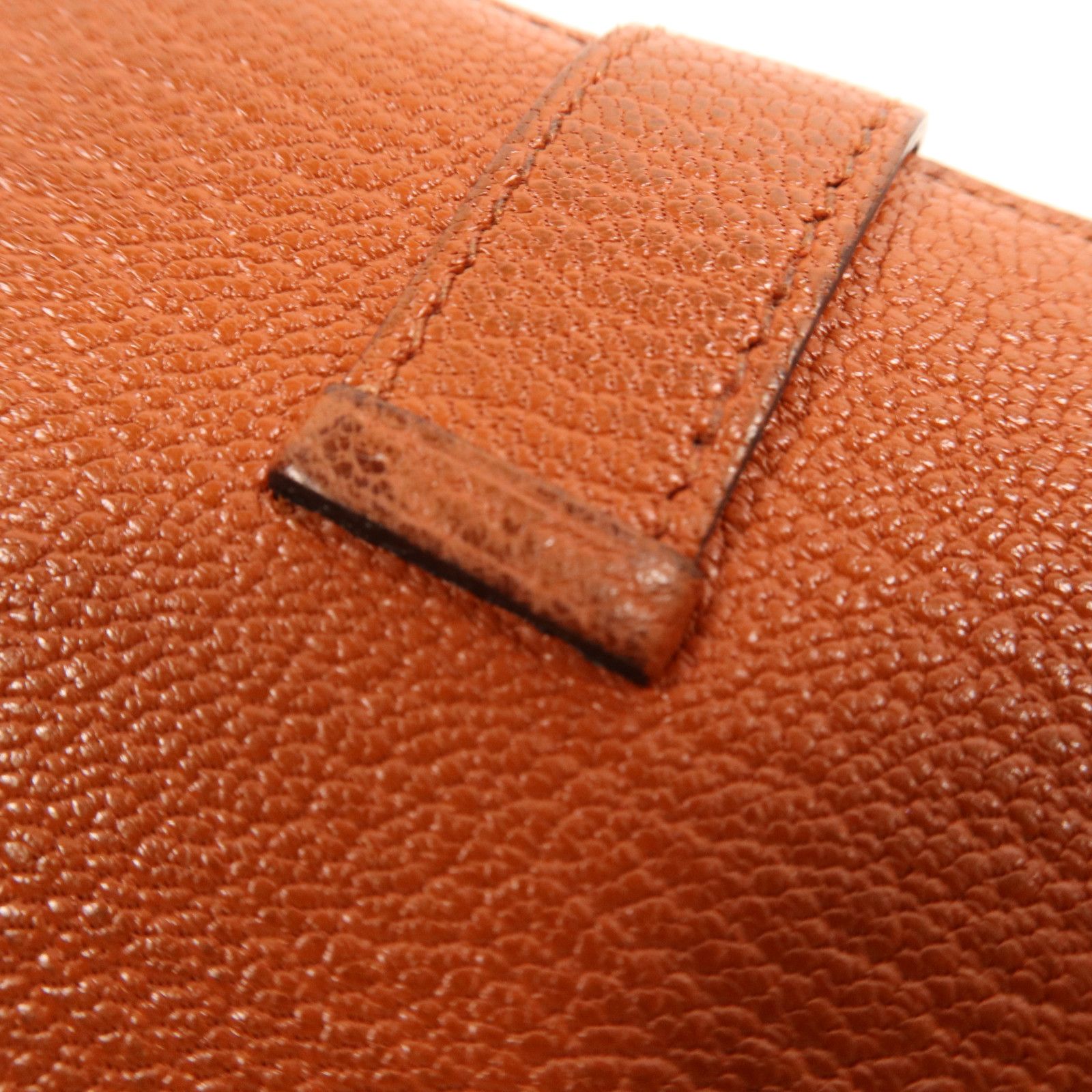 Chevre Leather Bearn Compact Wallet Gold Box Bi-Fold Wallet Brown Cuivre Chevre Goatsk — view 13