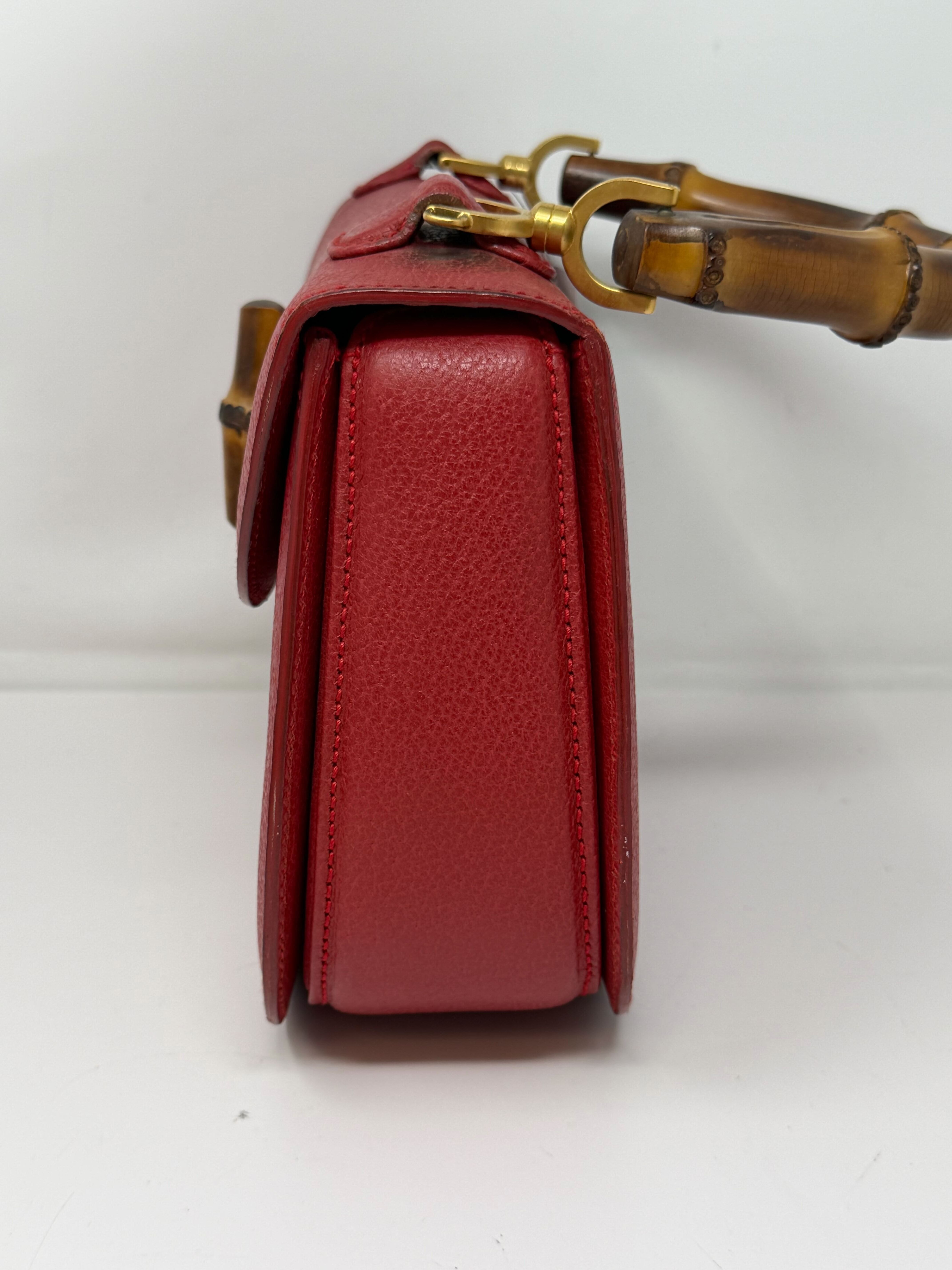 Bamboo Top Handle Handbag, Grained Calf — view 3