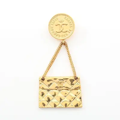 Vintage Quilted Flap Bag CC Brooch, Victoire de Castellane Era